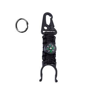 Handmade Paracord Survival Key Chain With Compass And Bottle Holder 22