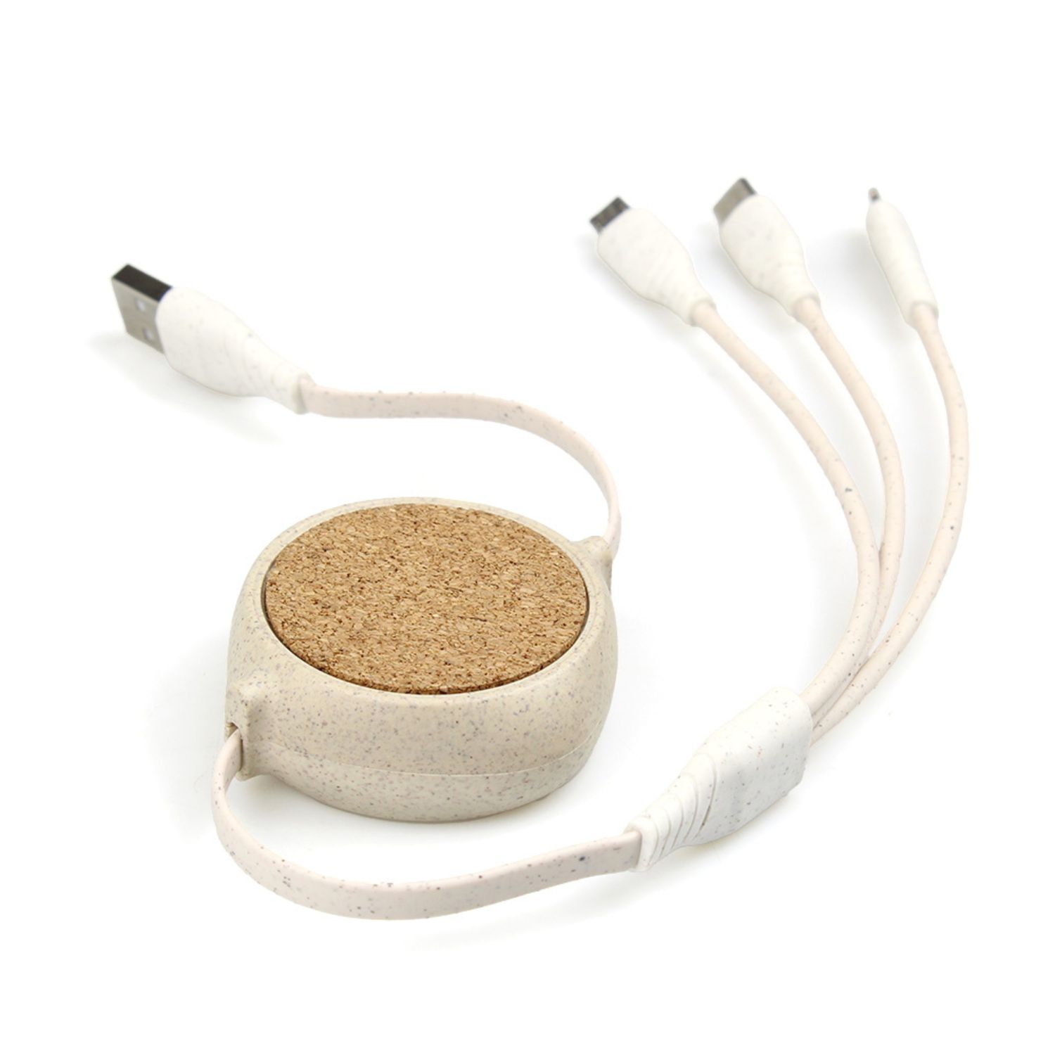Retractable Wheat Straw Multi Charging Cable 2