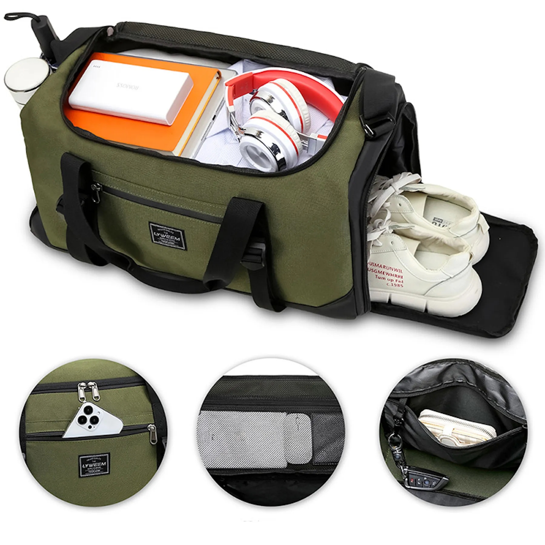 40L Waterproof Large Sports Bag w/Quick-Drying Towel Travel 2