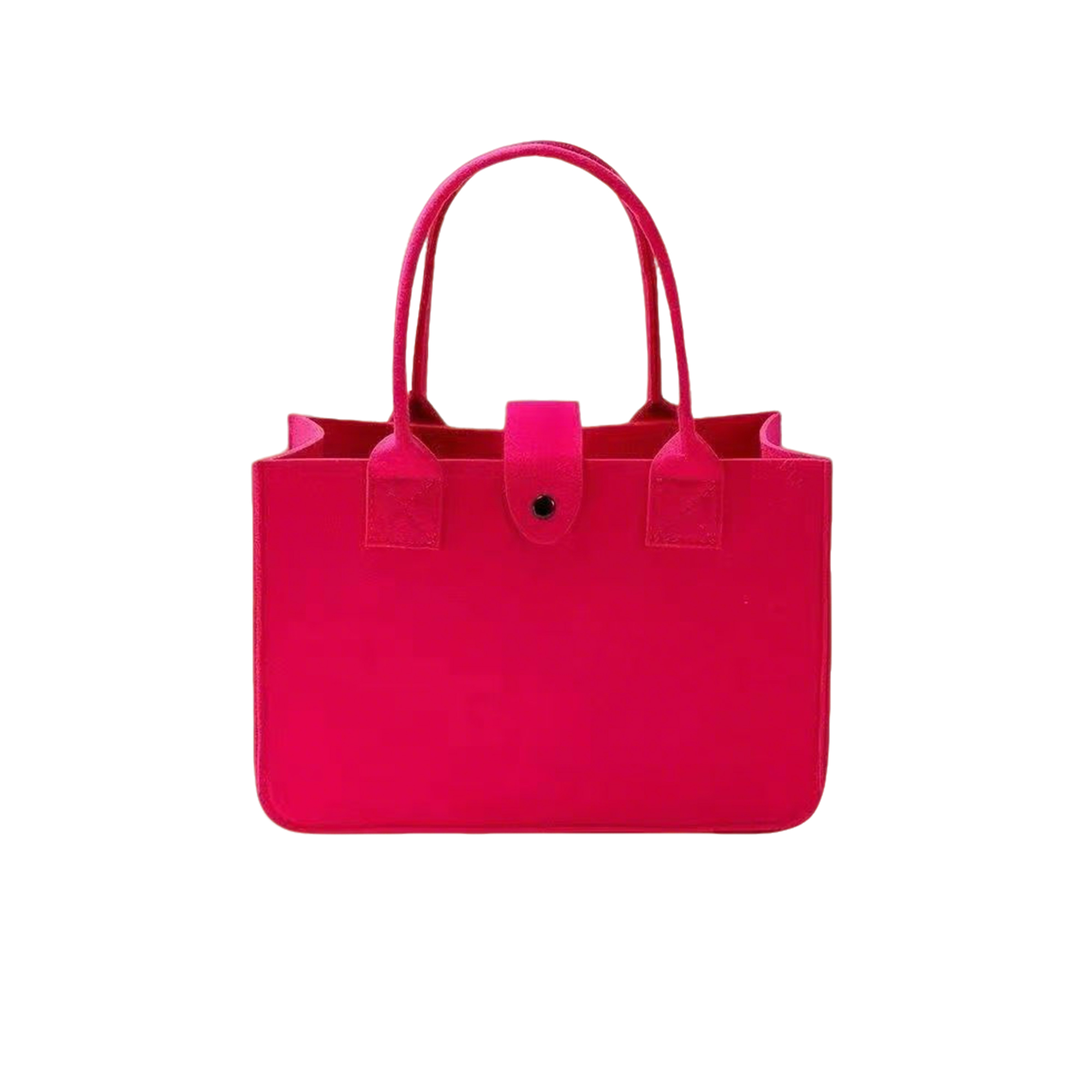 Structured Felt Utility Tote With Buckle Closure 18
