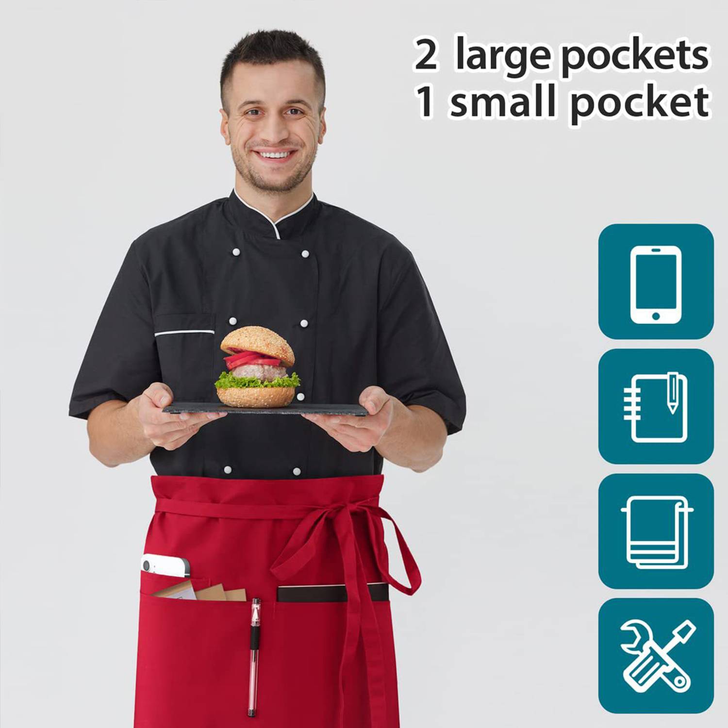 Stain-resistant Waterproof Custom Waiter Waist Apron 2