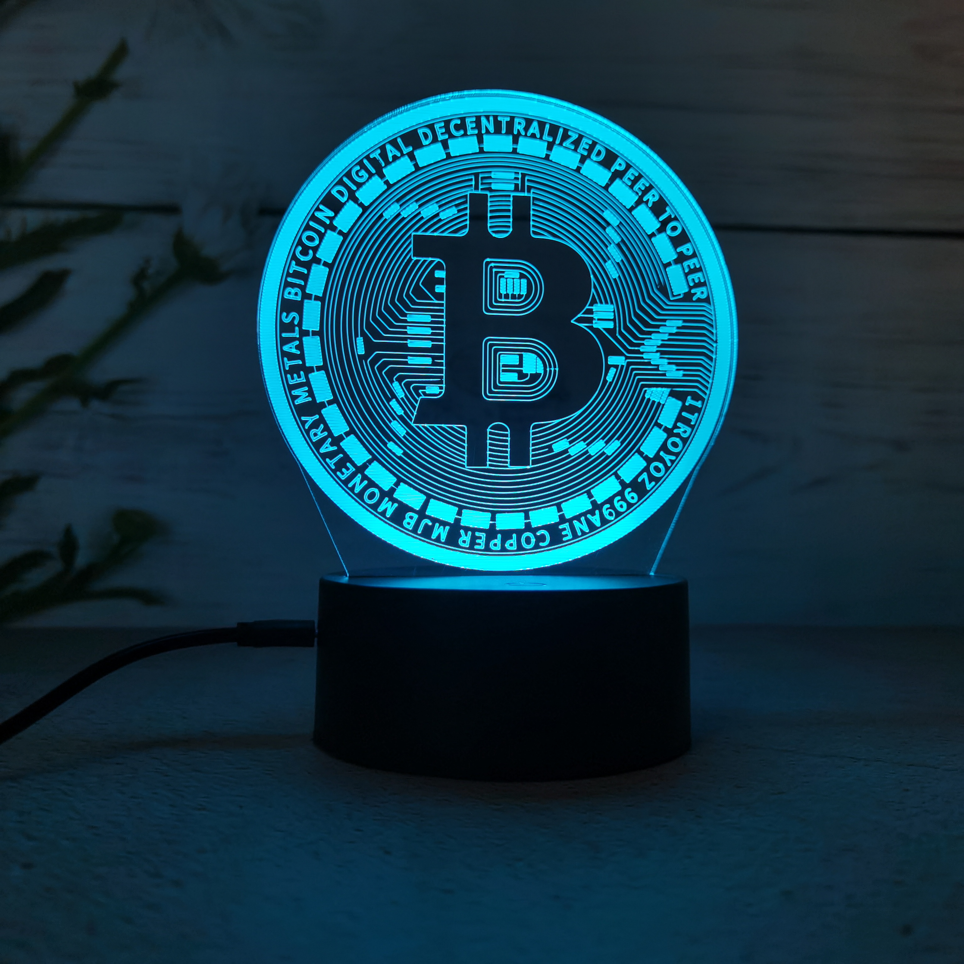 Bitcoin 3D 7 Color Touch Custom LED Table Lamp 6