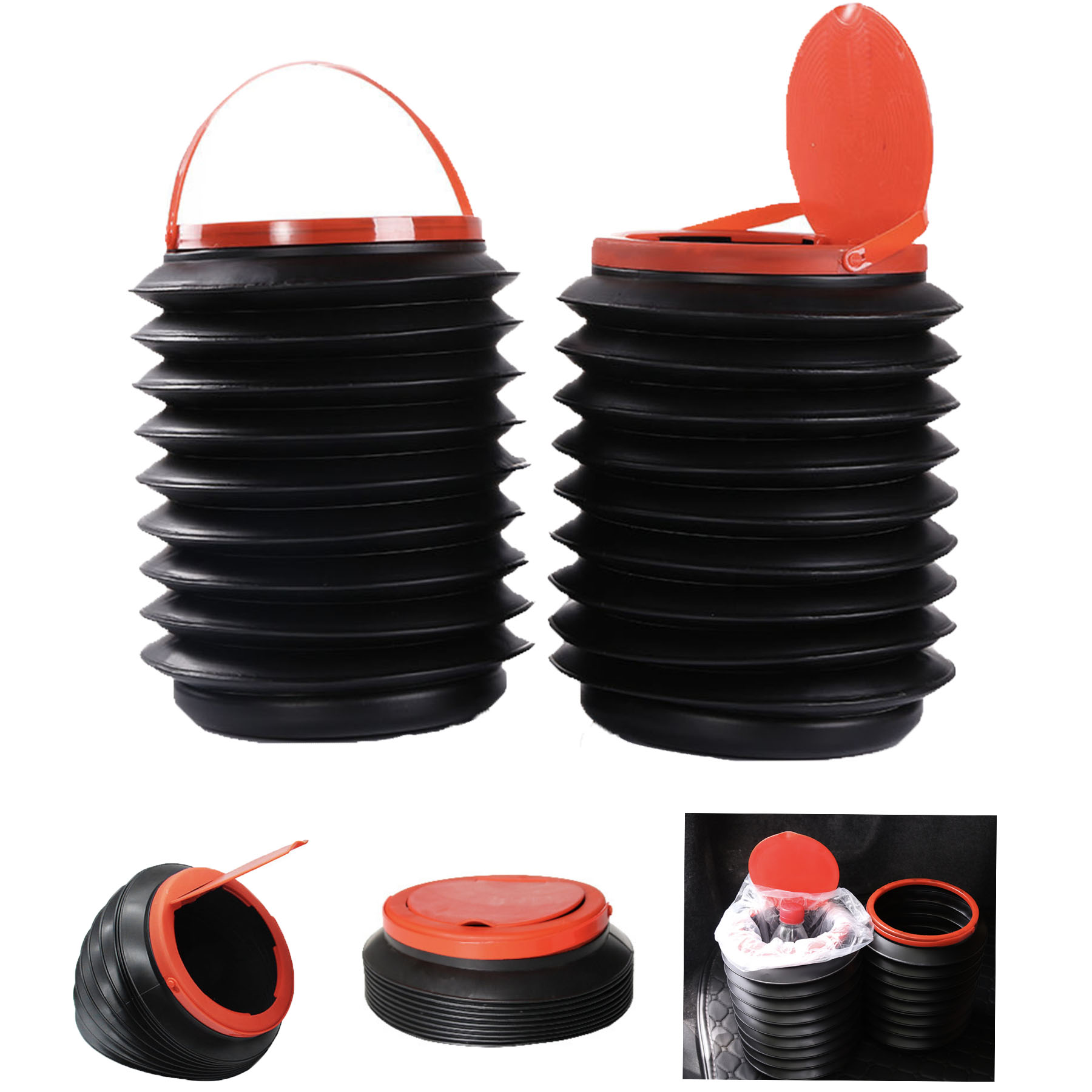 Car Portable Telescopic Trash Can Retractable Water Bucket 1