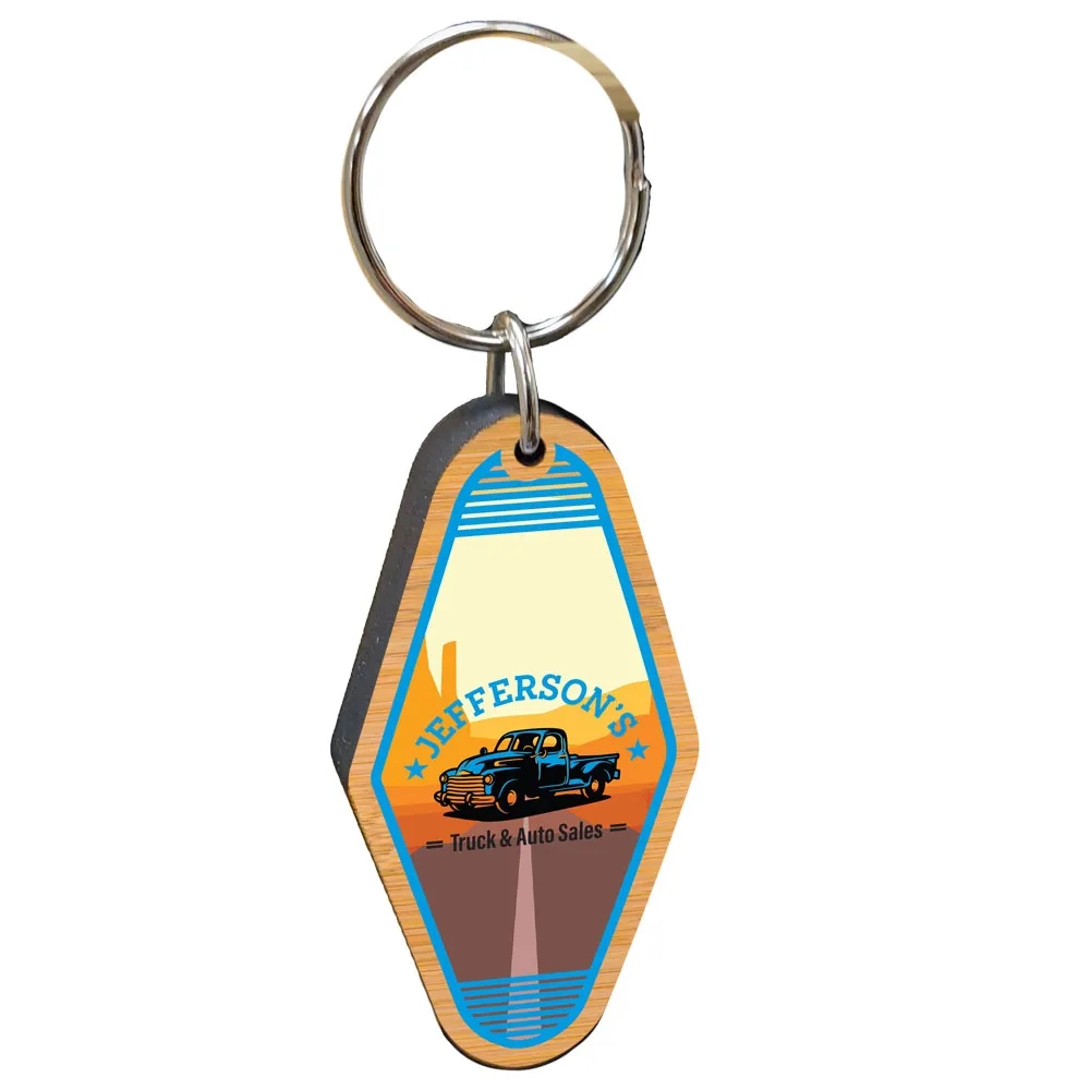 Vintage Bamboo Motel Keychain Hotel Key Tag 1