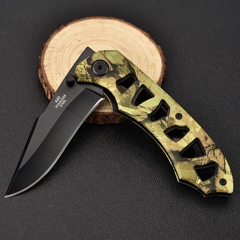 Camouflage Stainless Steel Folding Pocket Knife 6