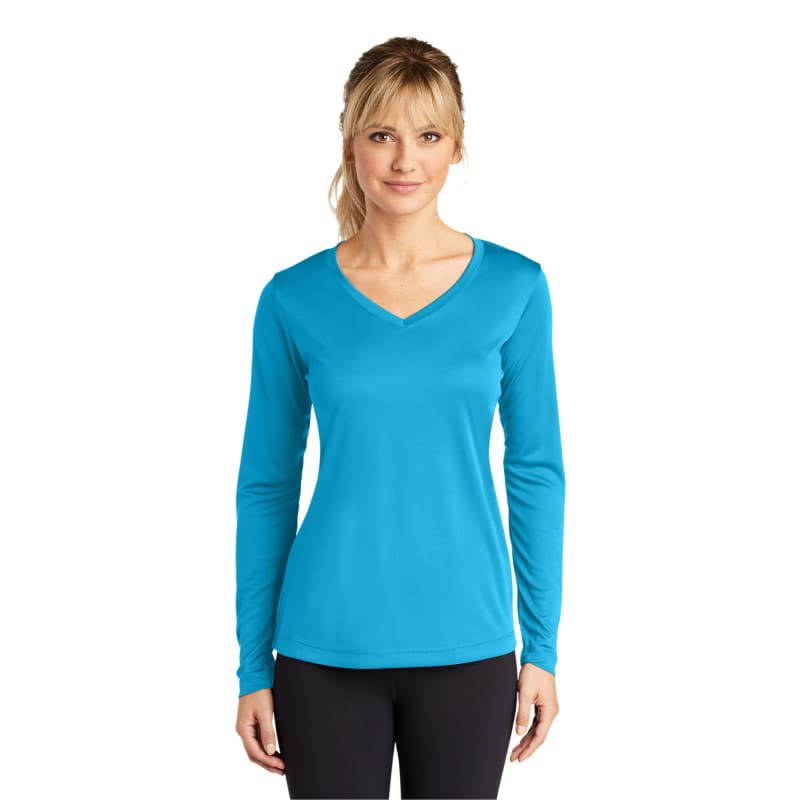 Sport-Tek Women's Long Sleeve PosiCharge Competitor V-Neck Tee. 63
