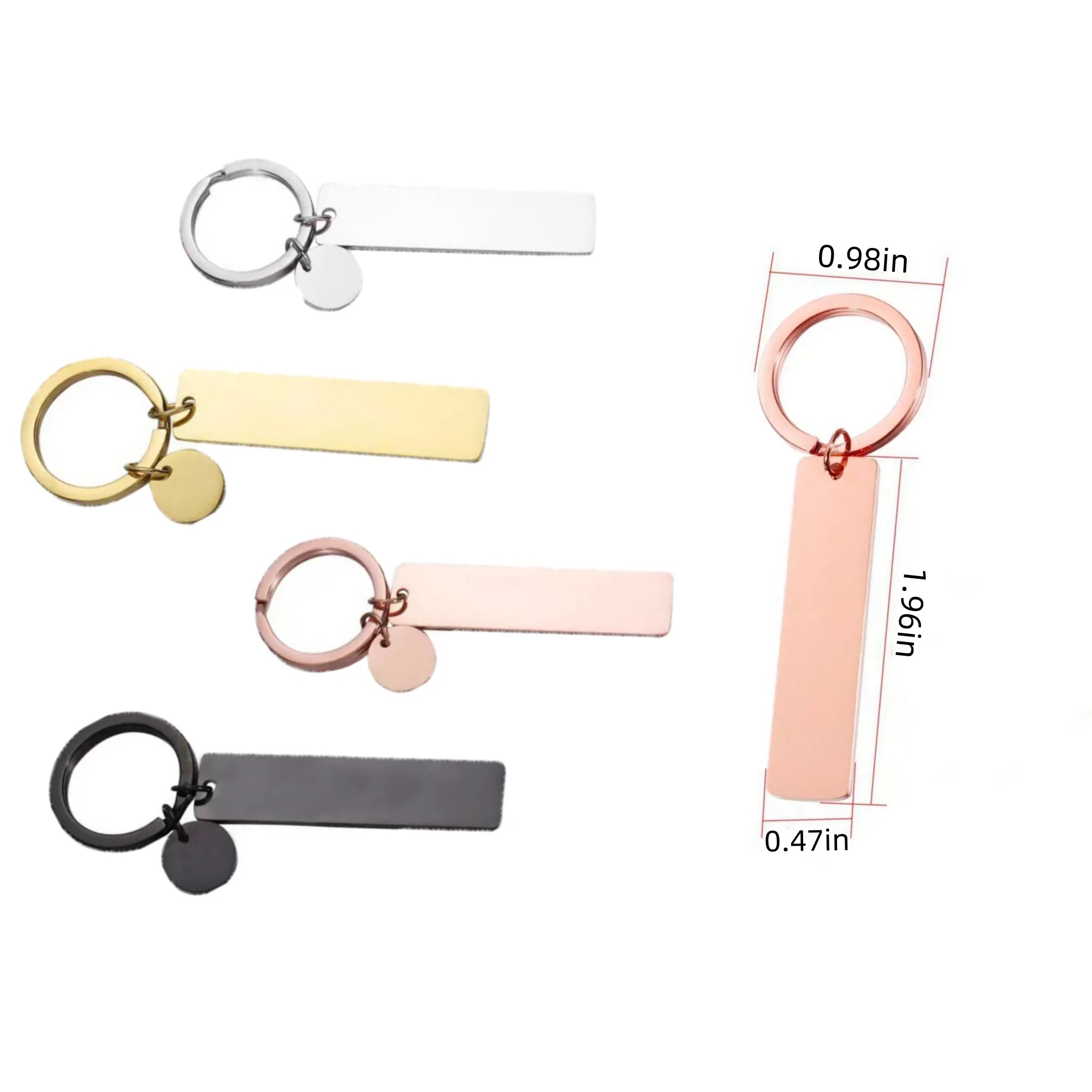 Customized rectangular hang tag keychain 3