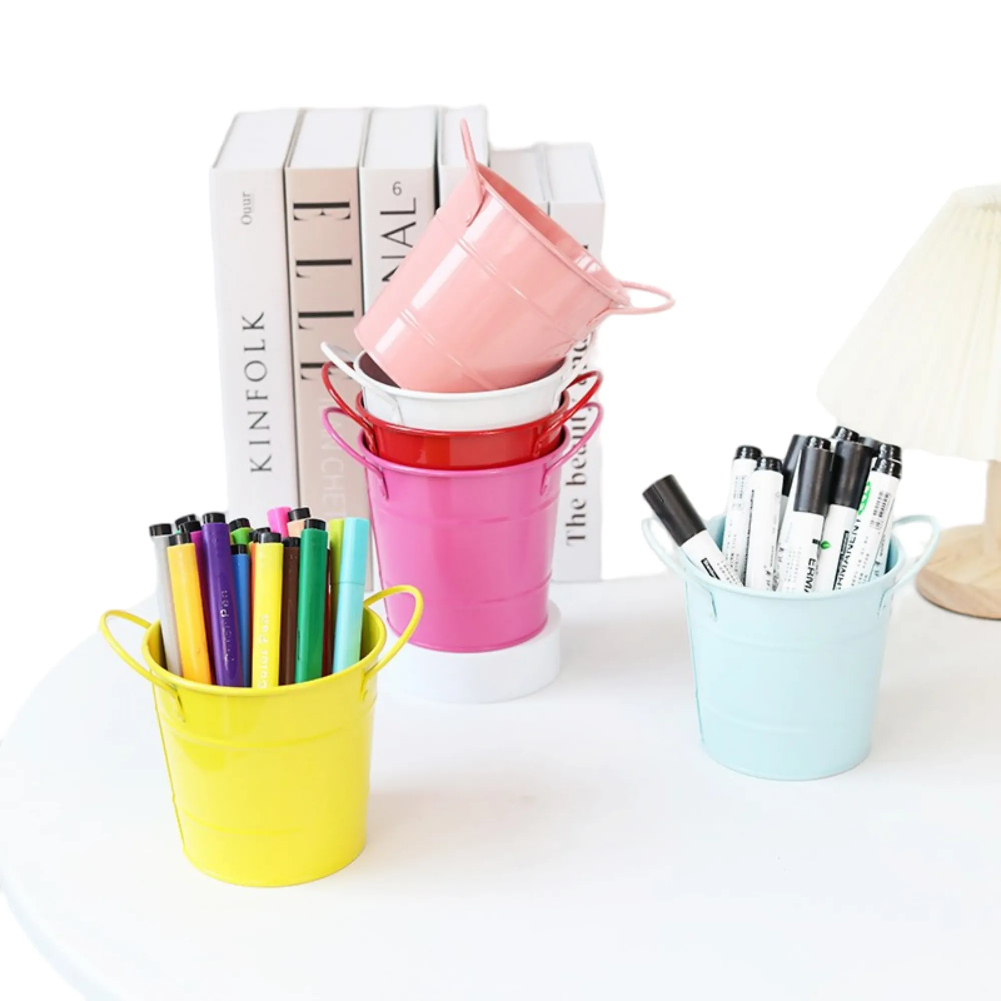Creative Iron Pen Holder Desk Organizer Pot 2