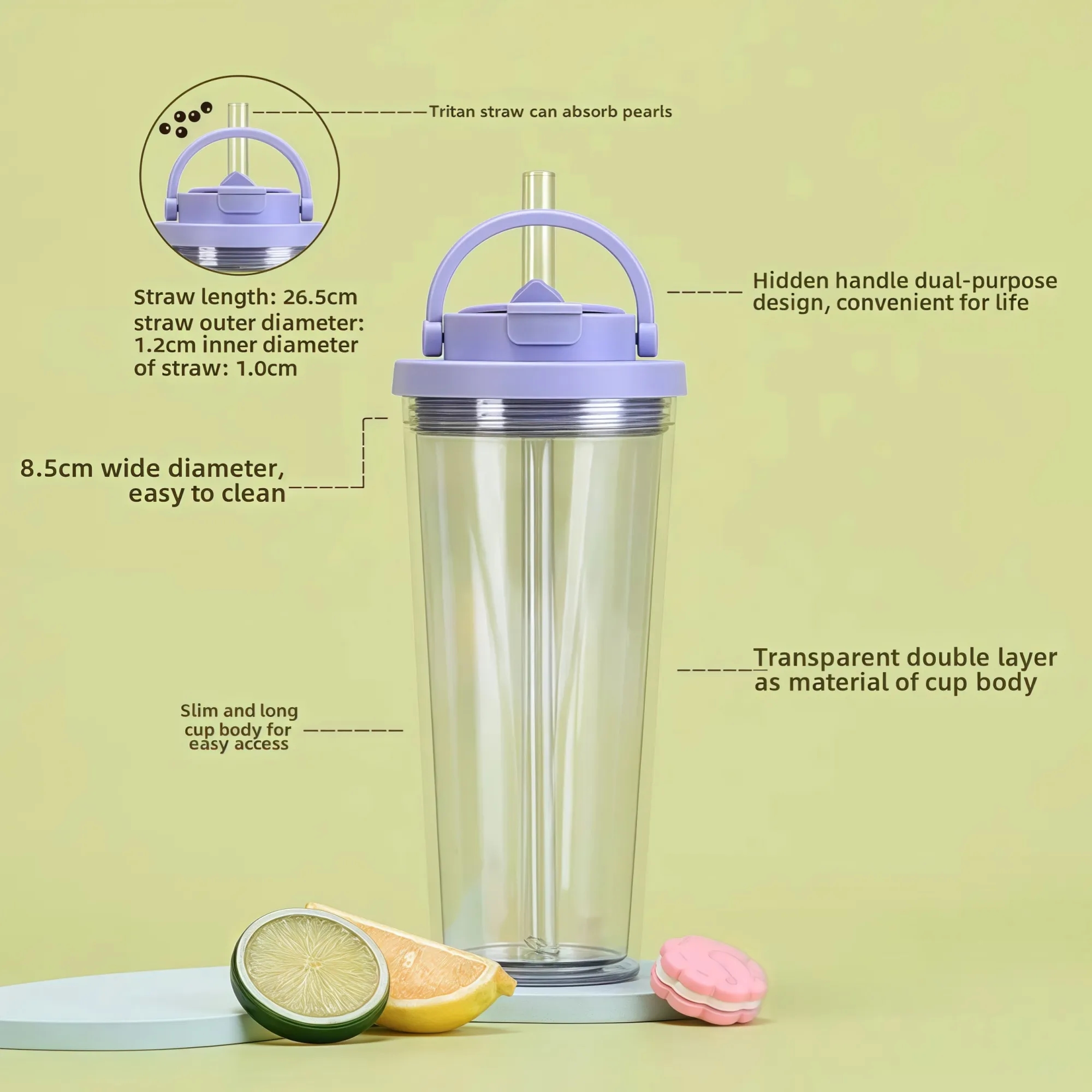 24oz Boba Tumbler with Lid and Straw 16