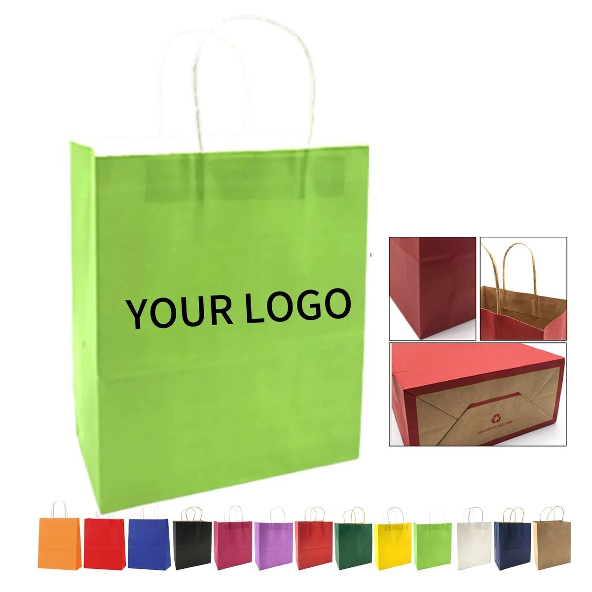 8.5 Inch Kraft Paper Bag with Silkscreen Logo Printing 2