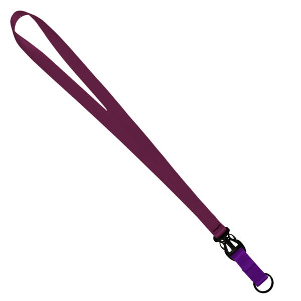 3/4" Multi color (Top and bottom) Nylon Lanyard with Plastic Slide Buckle R 349