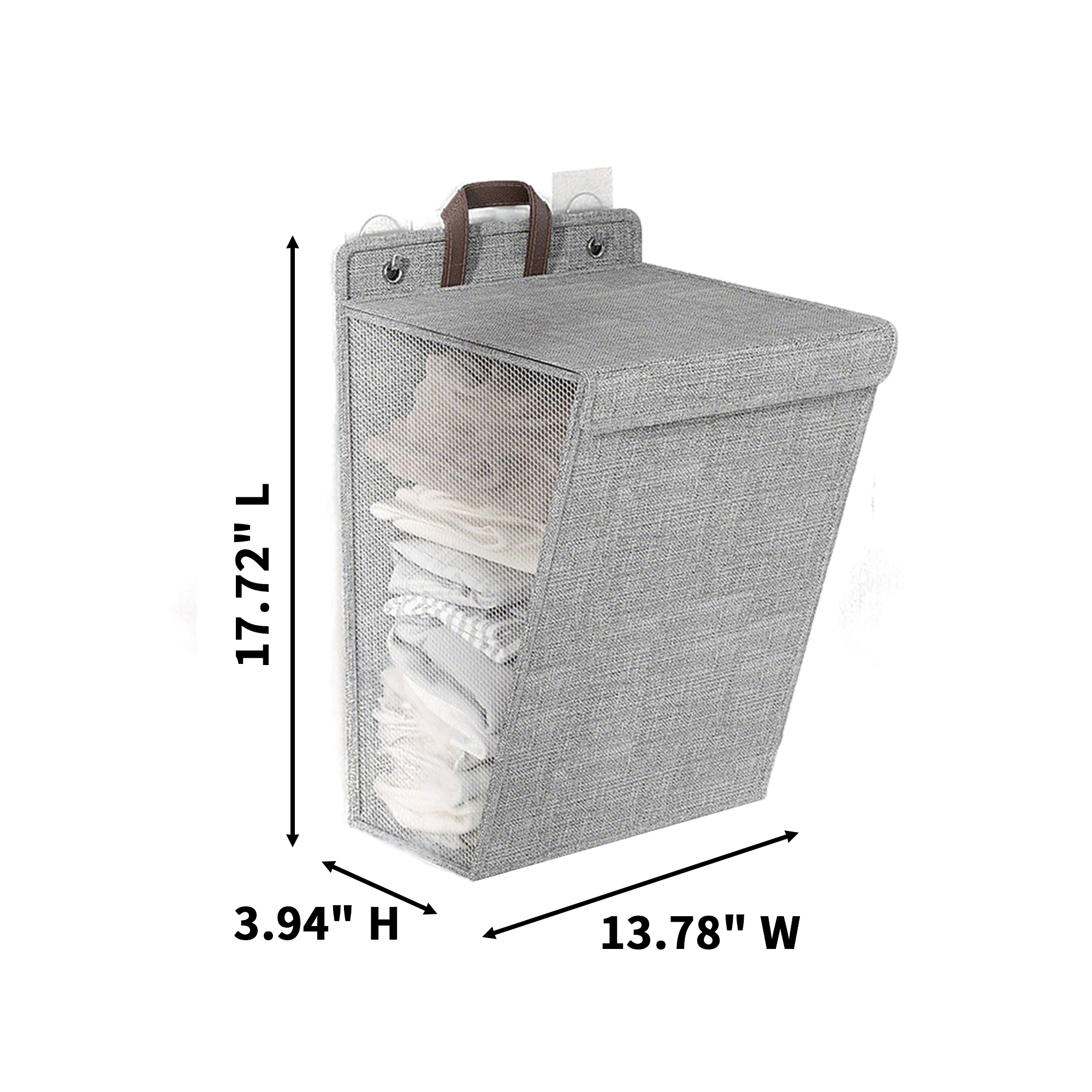 Folding Laundry Hamper With Handle And Cover 17.72" Length X 13.78" Width X 3.94" Height 1