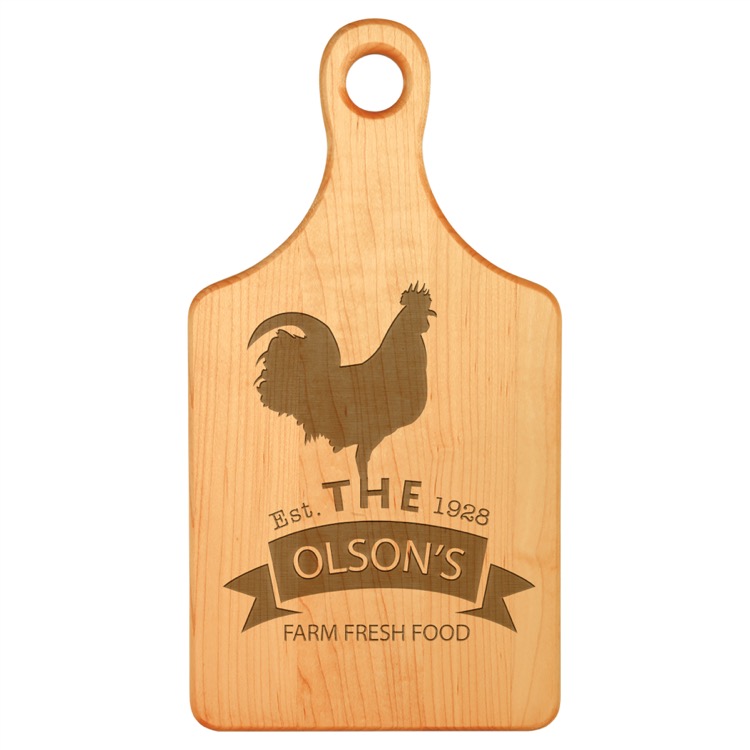 13 1/2" x 7" Maple Paddle Shaped Cutting Board 3