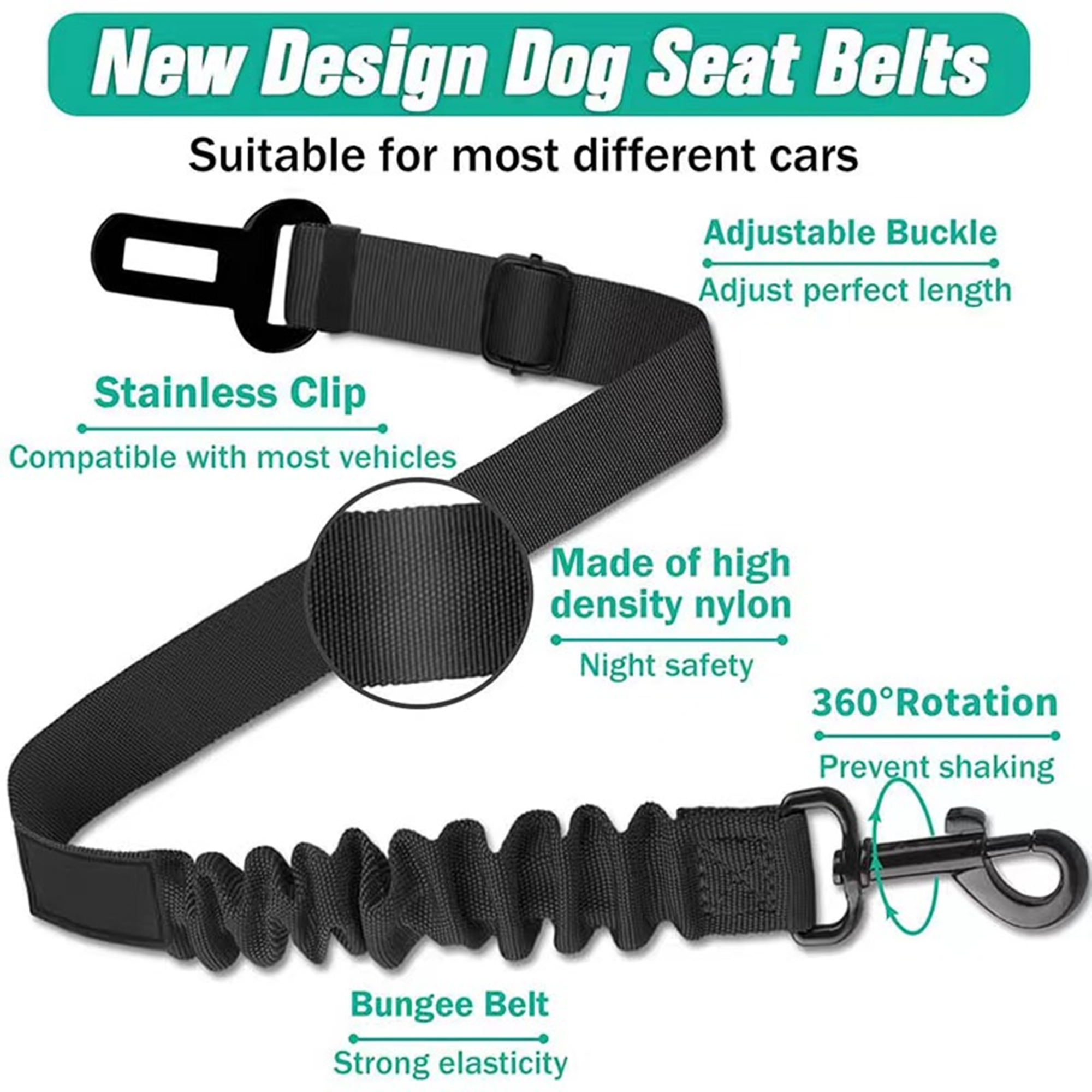 Adjustable Dog Seatbelts Harness For Car 4