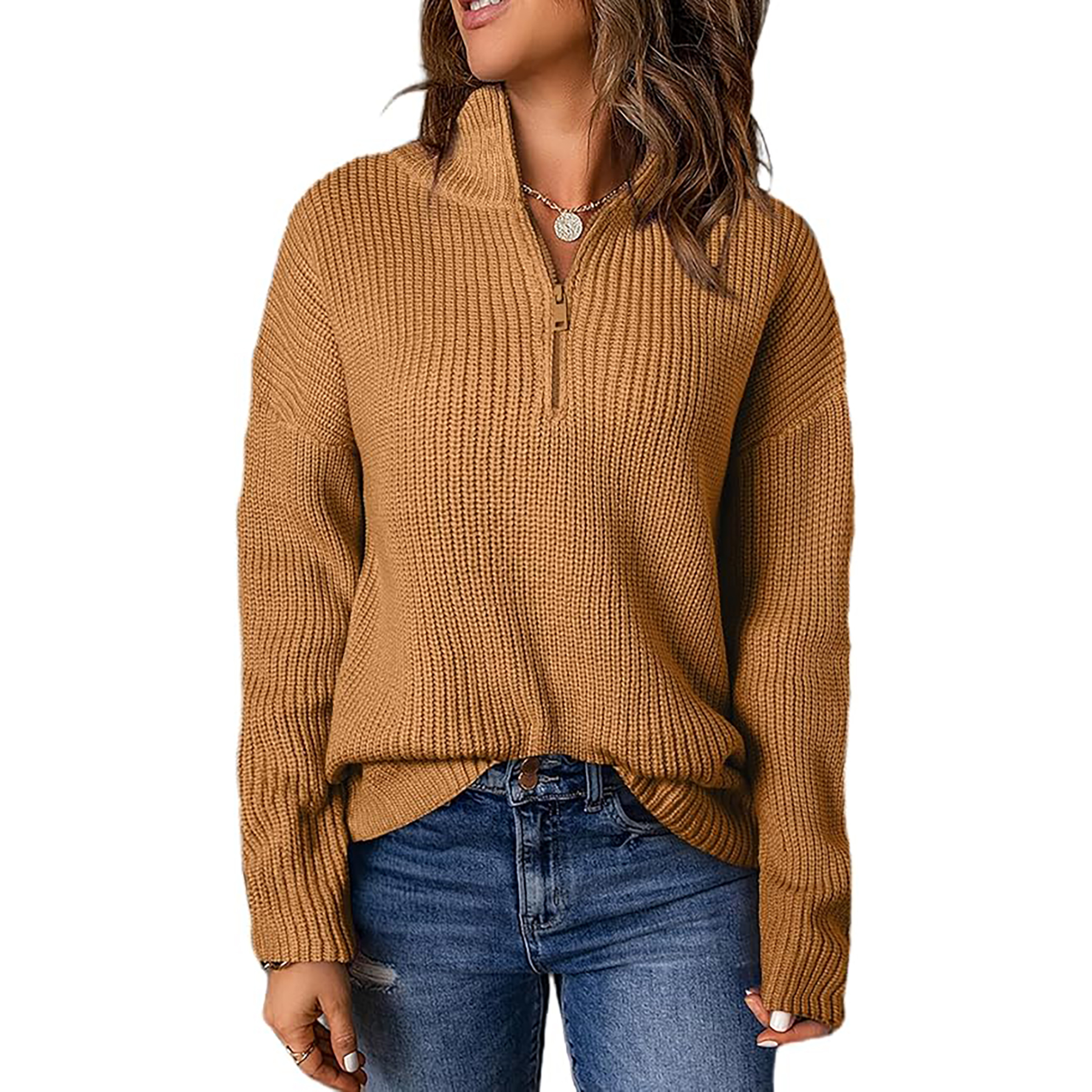 Women's 1/4 Zip Pullover Sweater 16