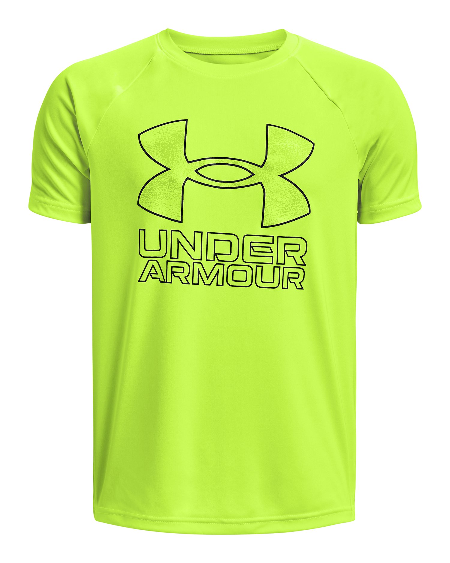 UA Tech Hybrid Print Fill Boys' Short Sleeve 24