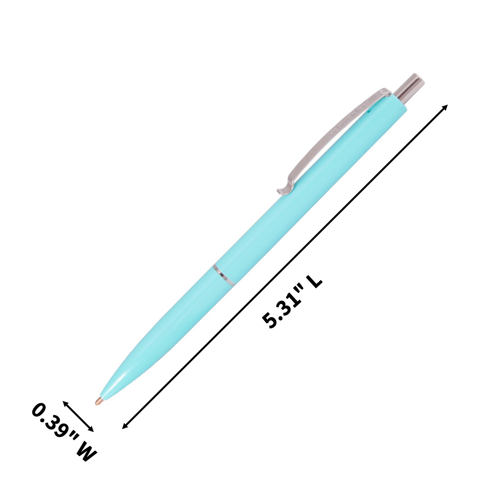 Slim Plastic Ballpoint Pen 5.31" x 0.39" With Metal Clip 6