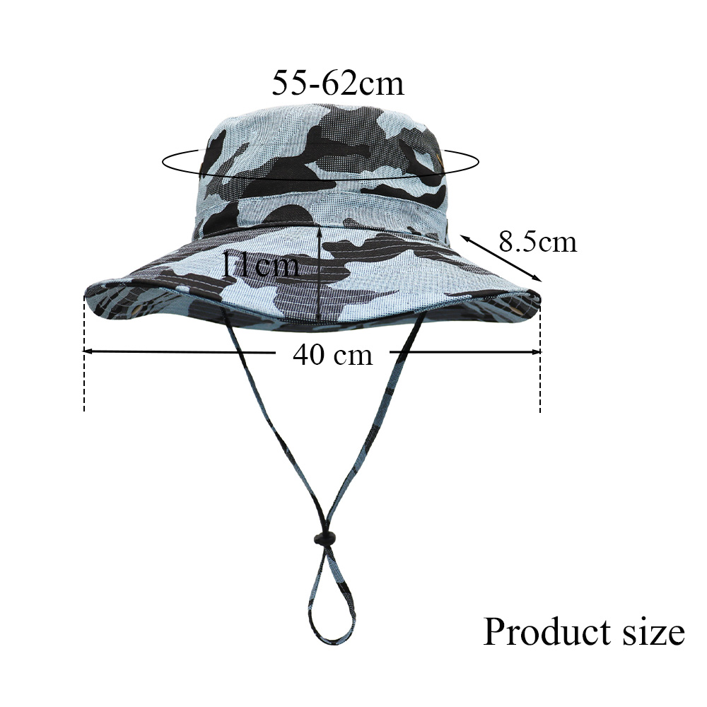Tactical Camouflage Large Brim Custom Bucket Hats 14