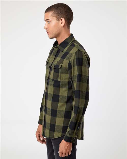 Snap Front Plaid Flannel Shirt