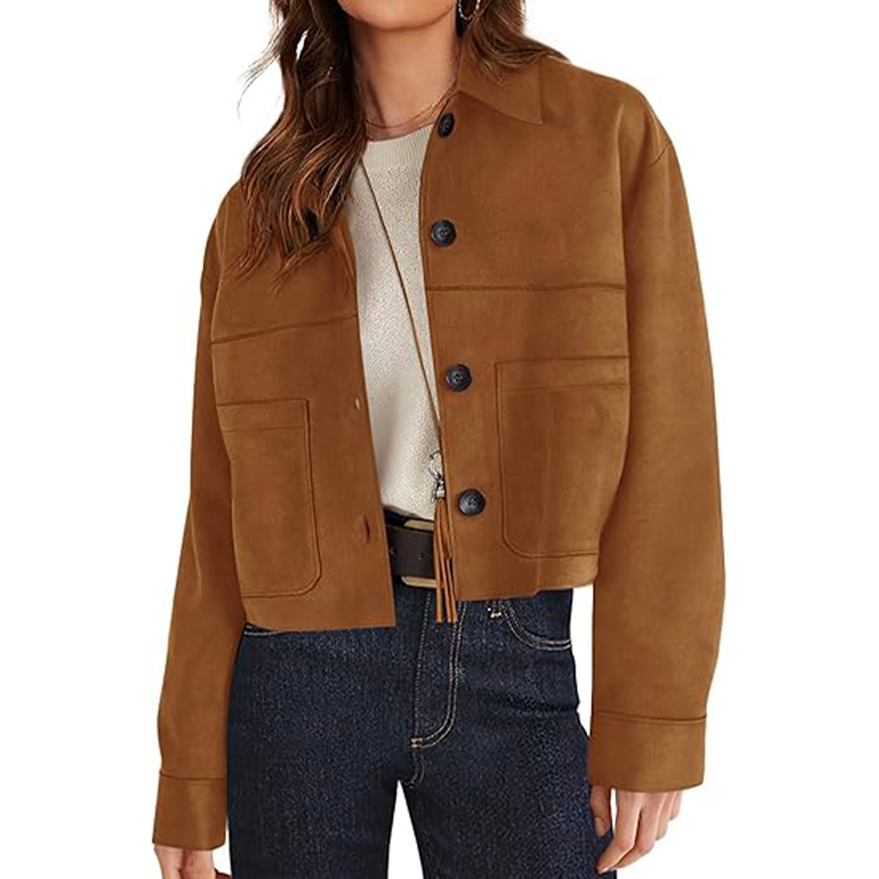 Faux Suede Bomber Jacket 5