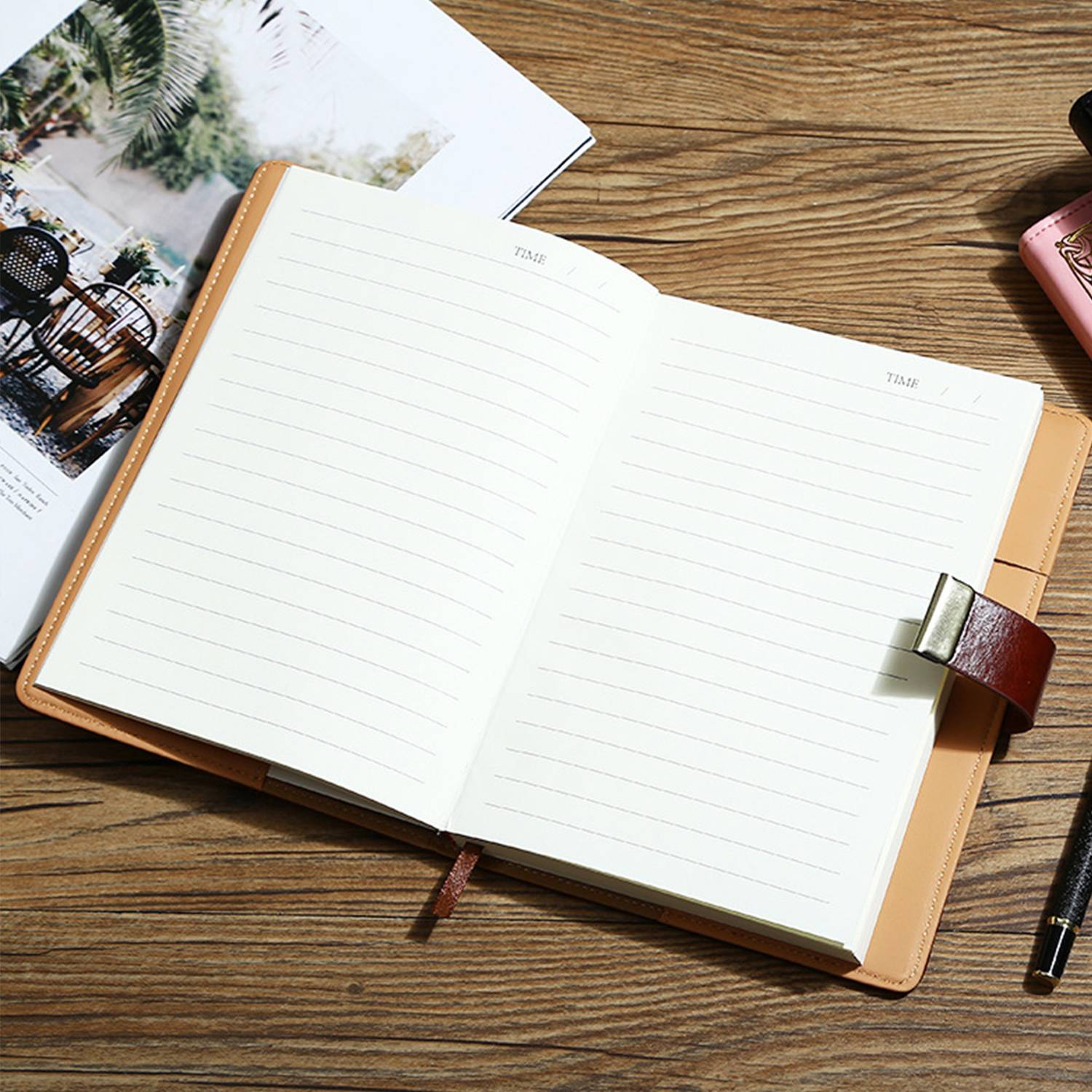 A5 Size PU Leather Notebook W/ Lock 5