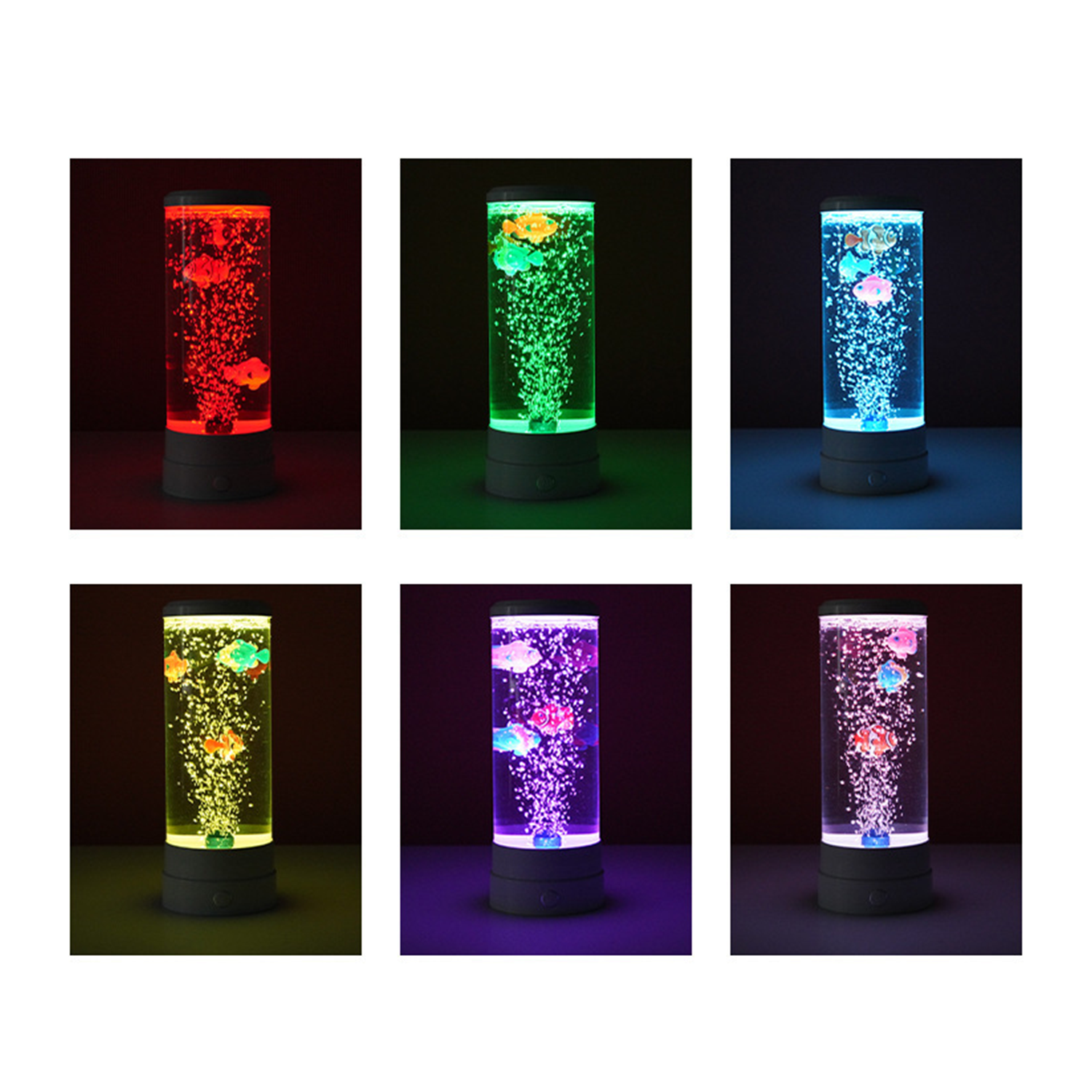 7-Color LED Fish Bubble Night Light with Remote Control 5