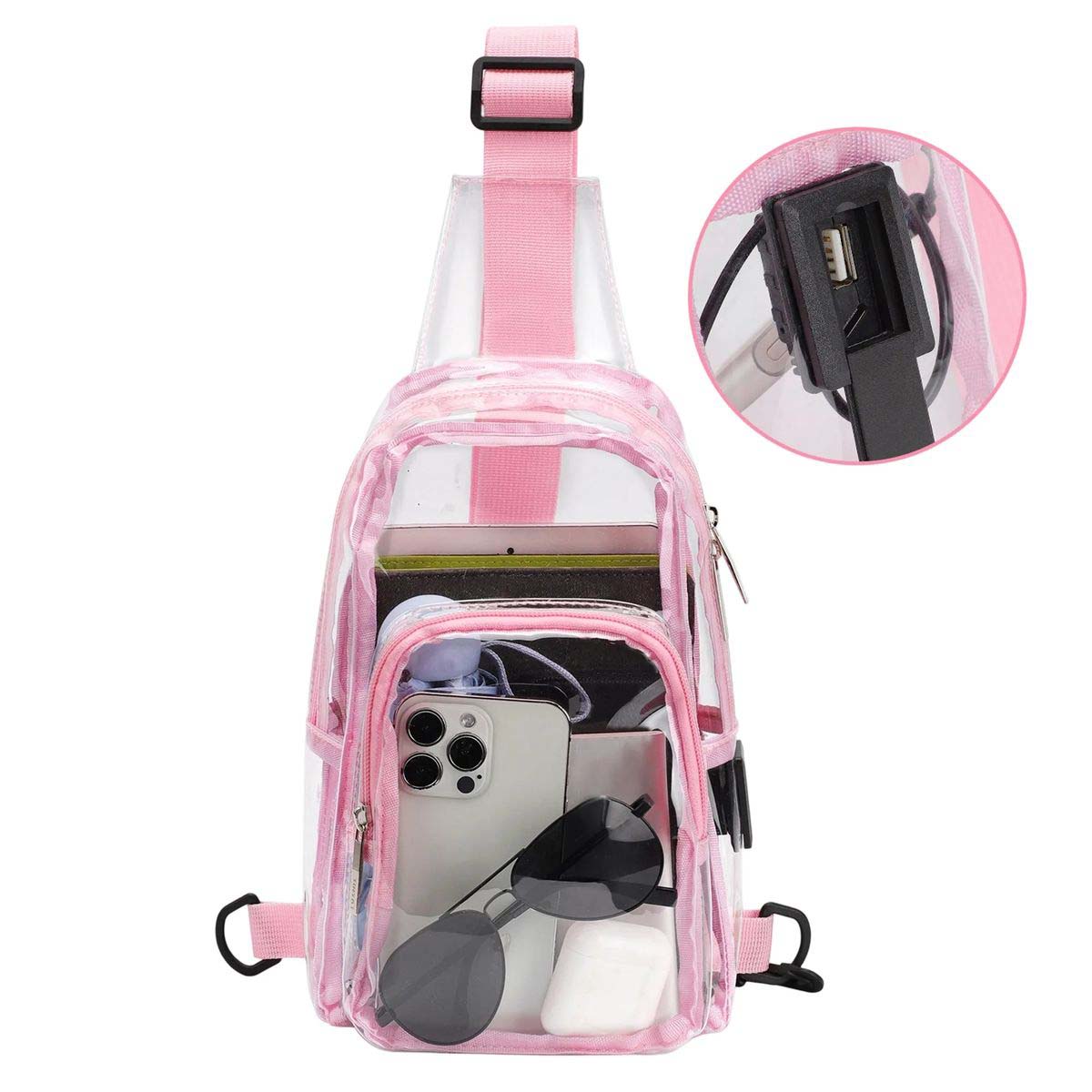 Versatile Transparent Shoulder Bag with Storage 2