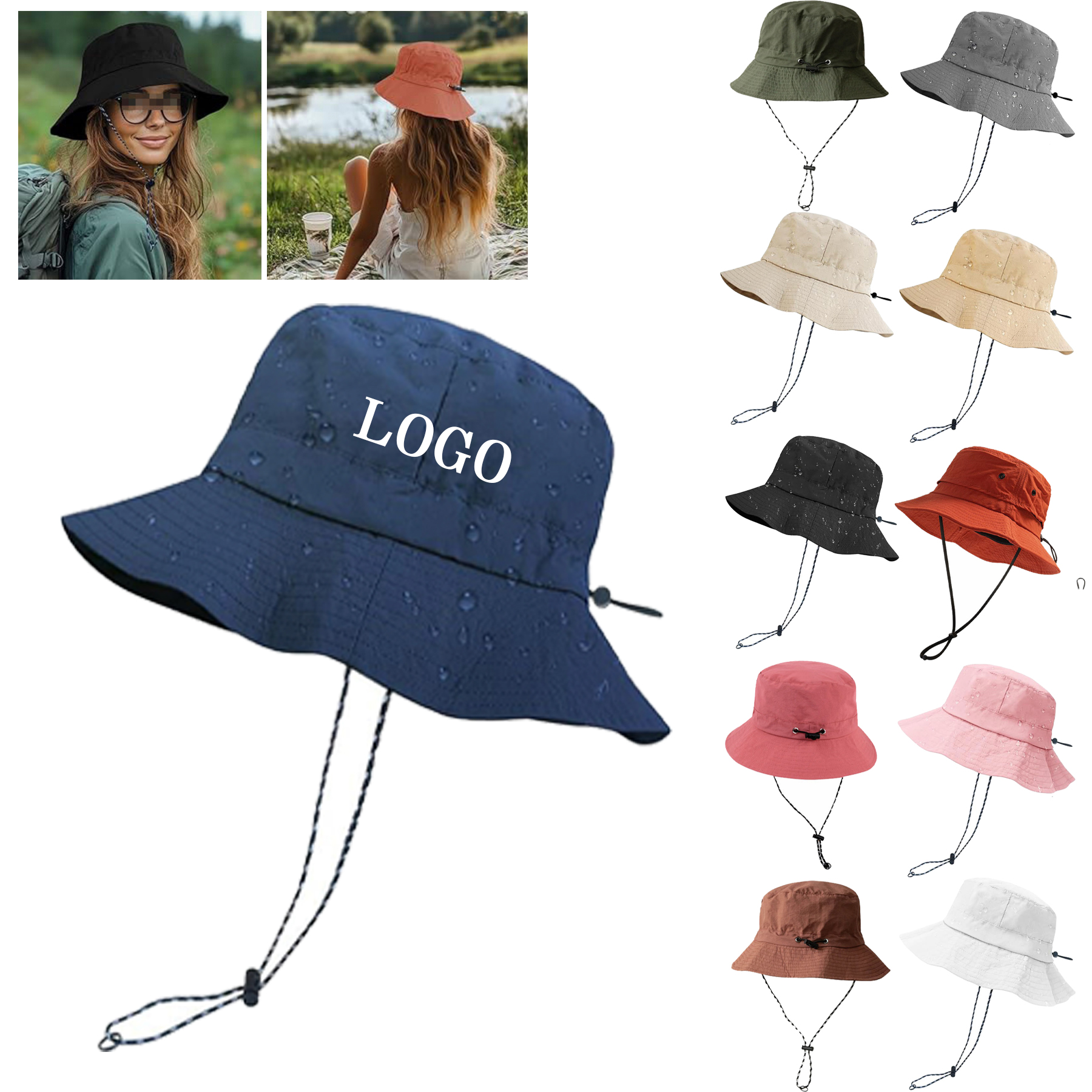 Detachable Quick Dry Waterproof Sun Bucket Hat 12