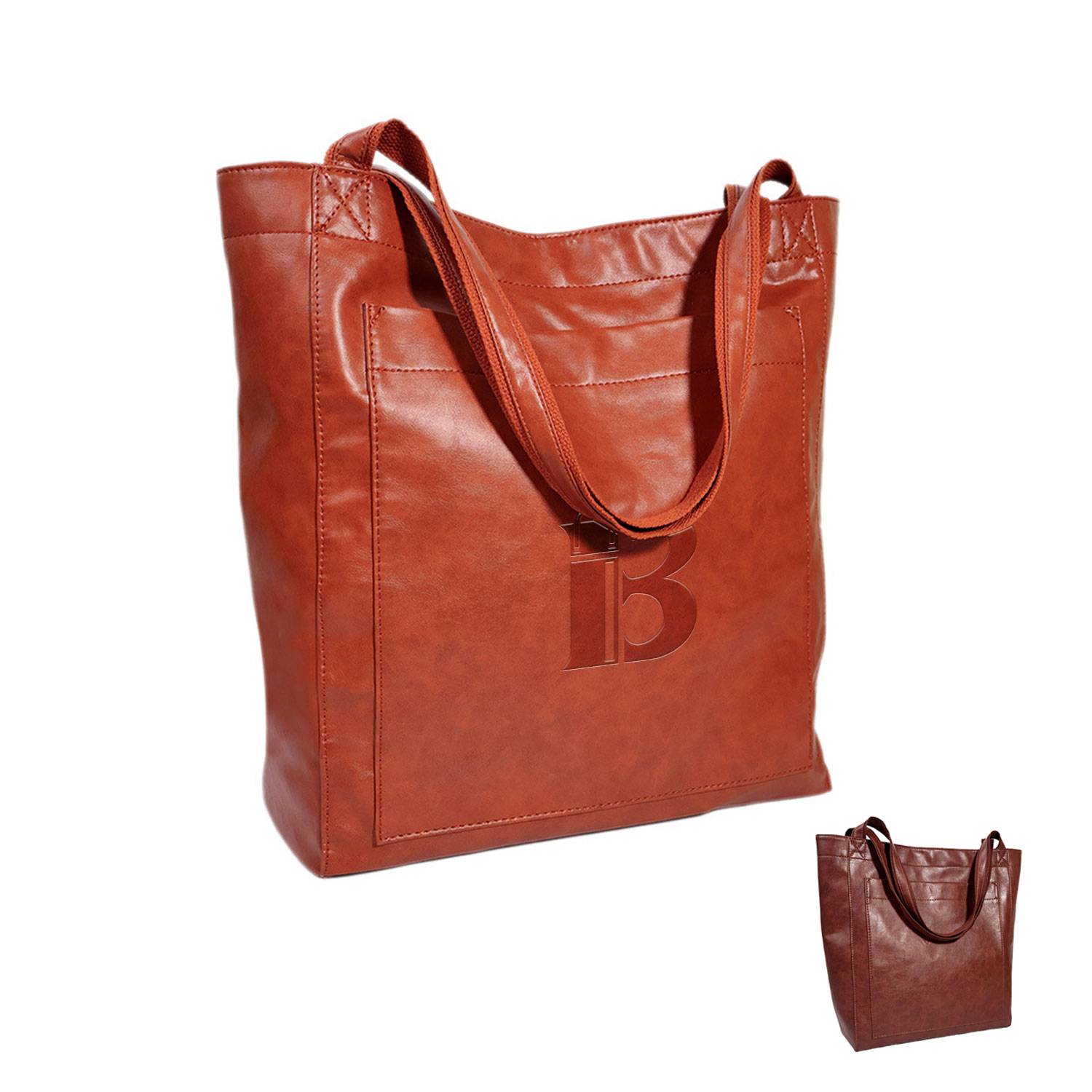 Leather Tote Bag, custom tote bag with logo imprint 5