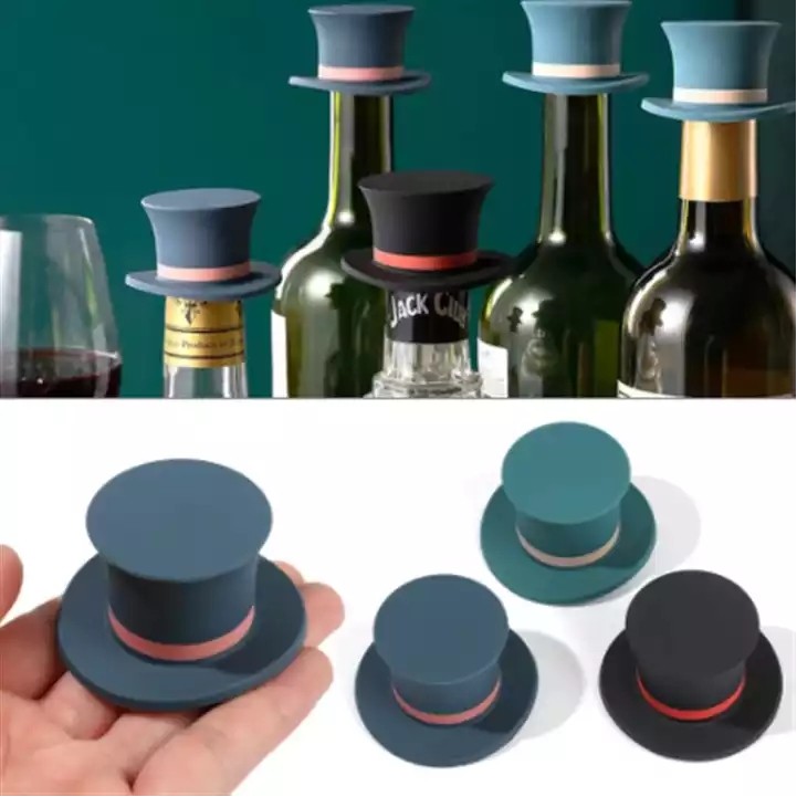 Gentleman Hat Shaped Silicone Wine Stopper 2