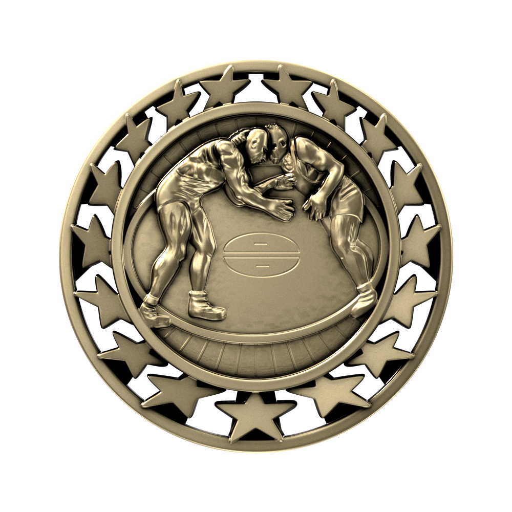 Wrestling Star Medallion (2-1/2") 6