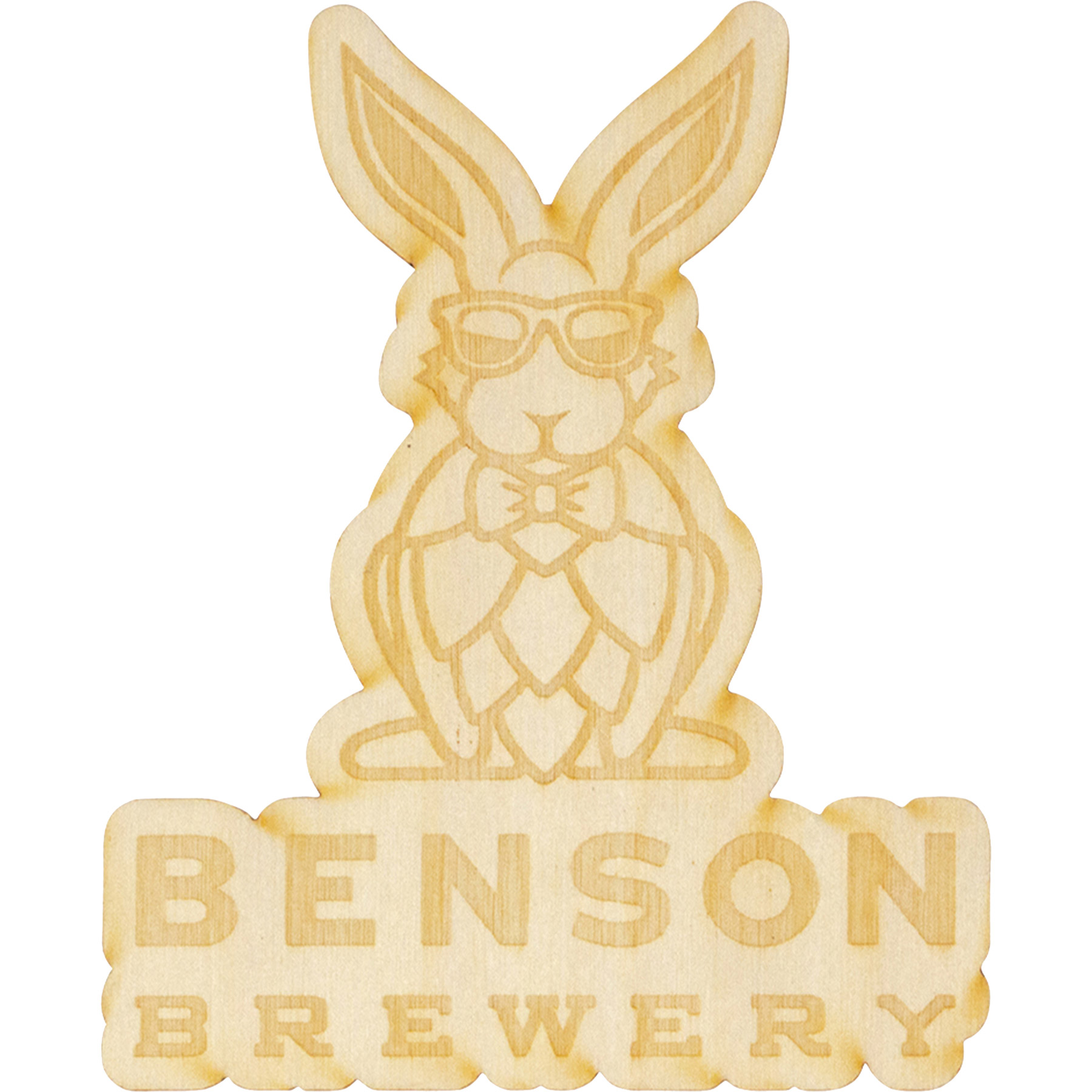 Wood Stickers: 3" W x 3" H