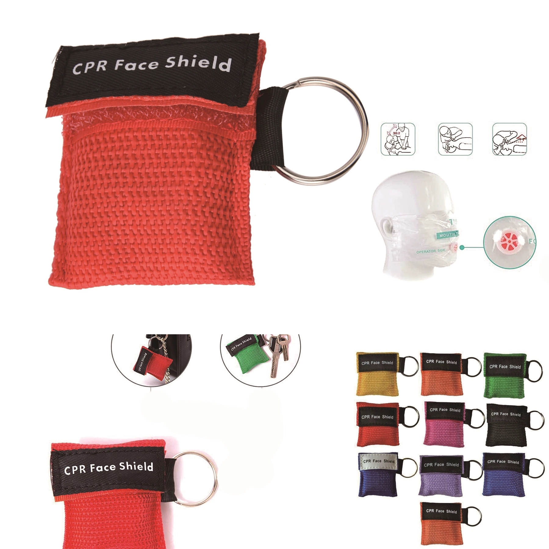 CPR Face Shield Mask Keychain