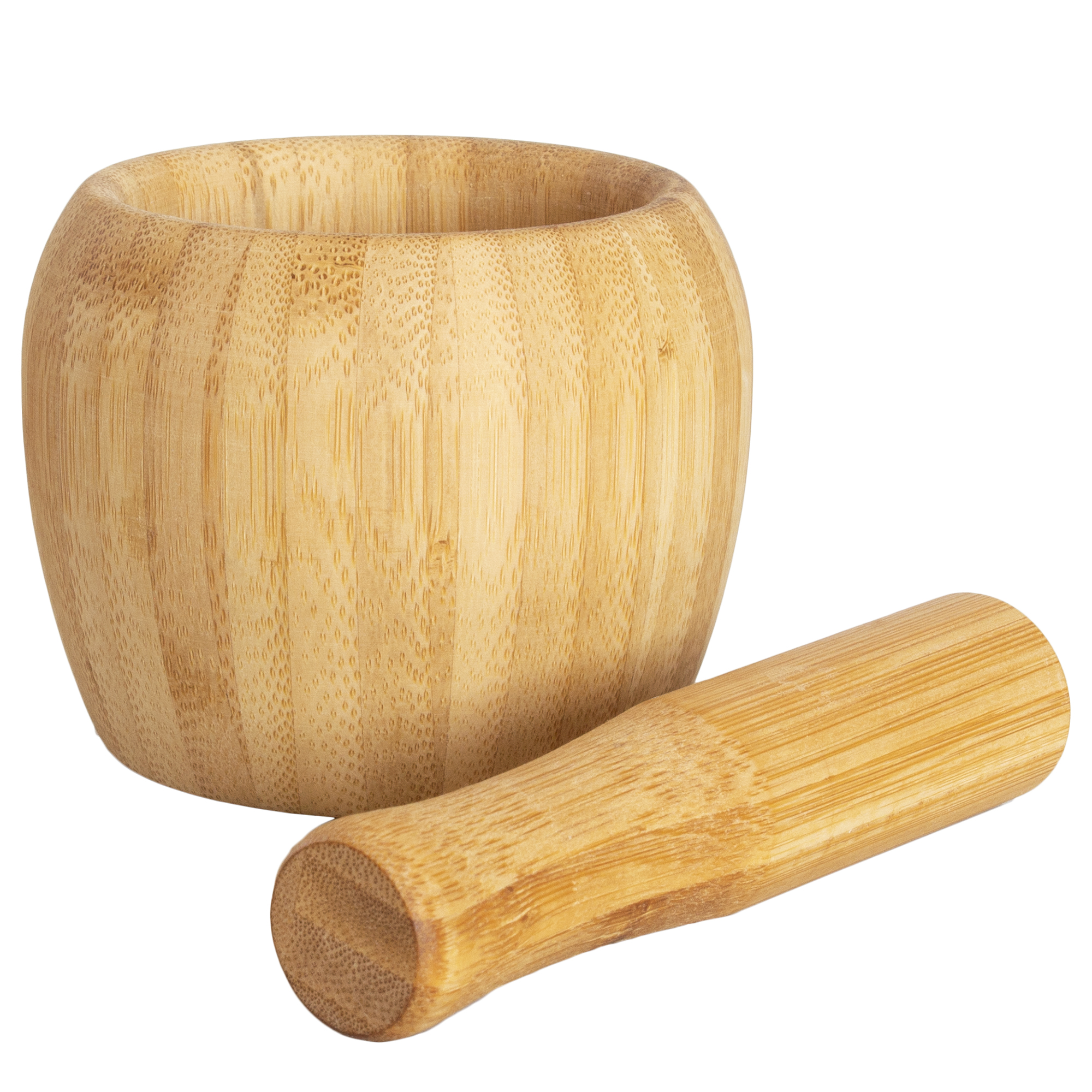 Bamboo Mortar and Pestle Set 2