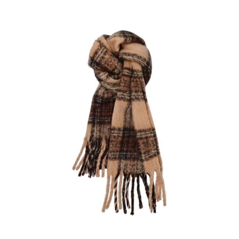 Warm Color-Block Knit Winter Scarf 12