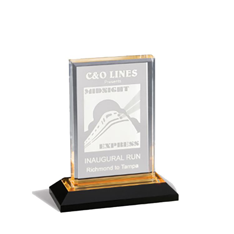 8" x 5" Gold Rectangle Acrylic Award 1