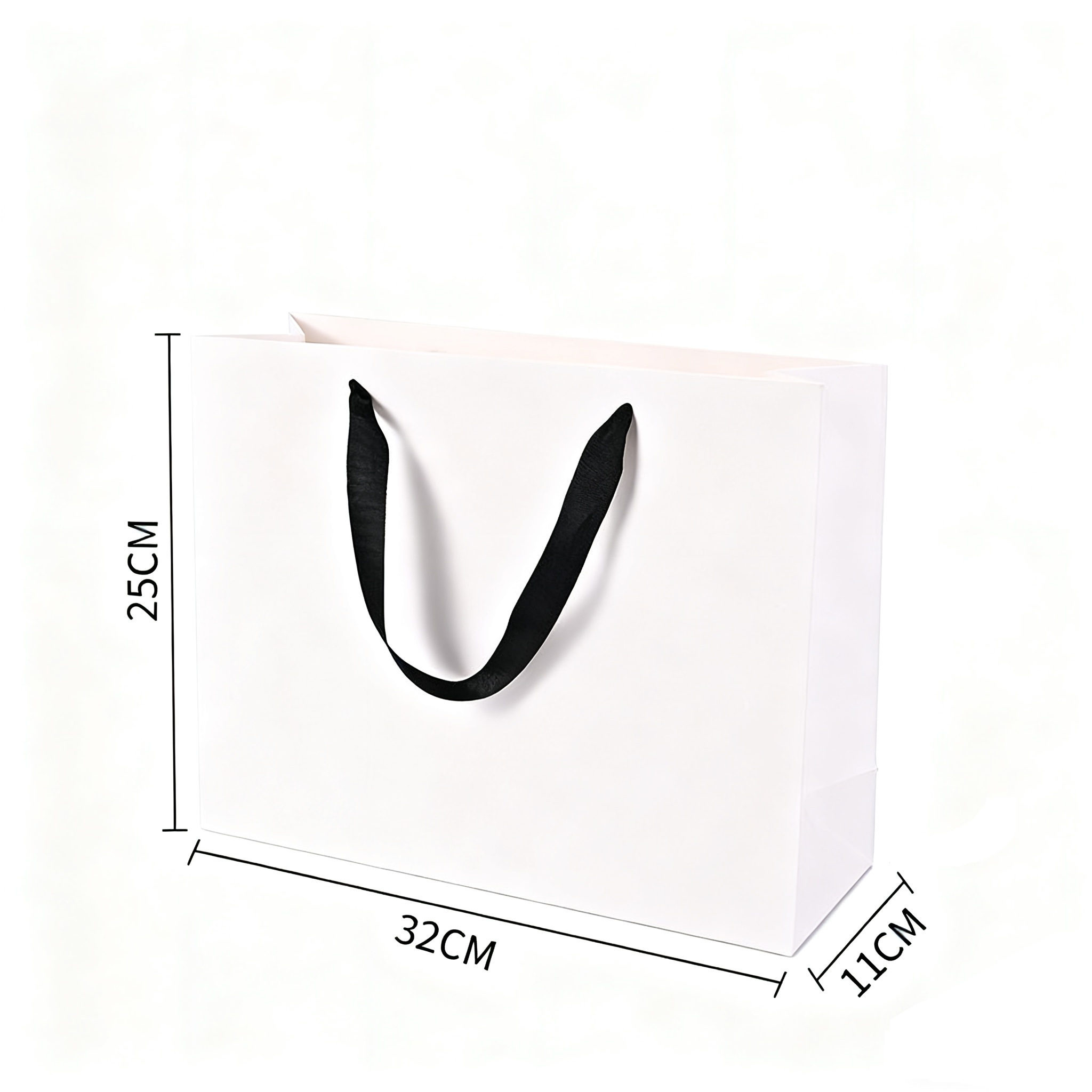 Matte White Cardboard Tote Bag W/ Woven Handles 2