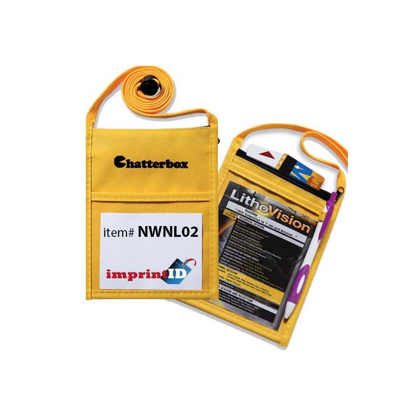 70D Nylon Neck Wallet with Pockets & Lanyard & zipper 2