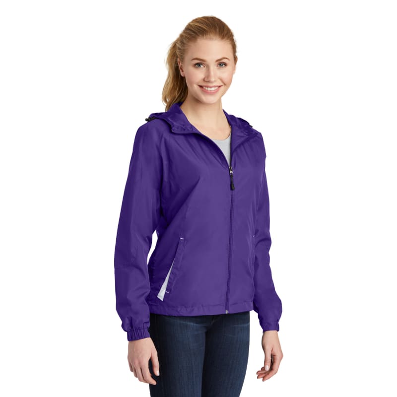 Sport-Tek Women's Colorblock Hooded Raglan Jacket. 22