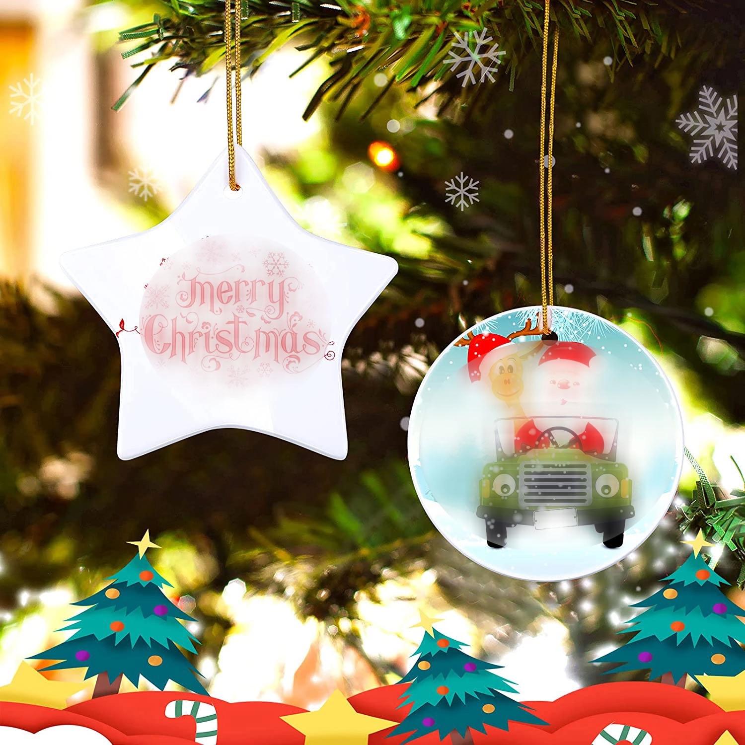 Custom Sublimation Ceramic Ornament 1