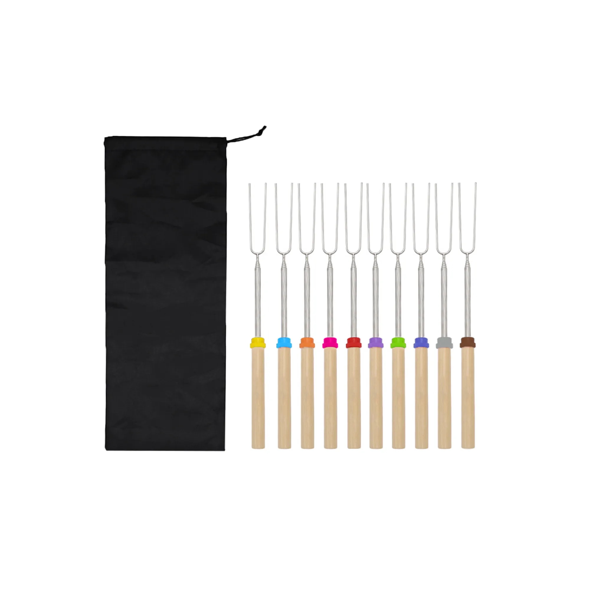 8 Piece Fire Pit Retractable Hot Dog Skewer 7