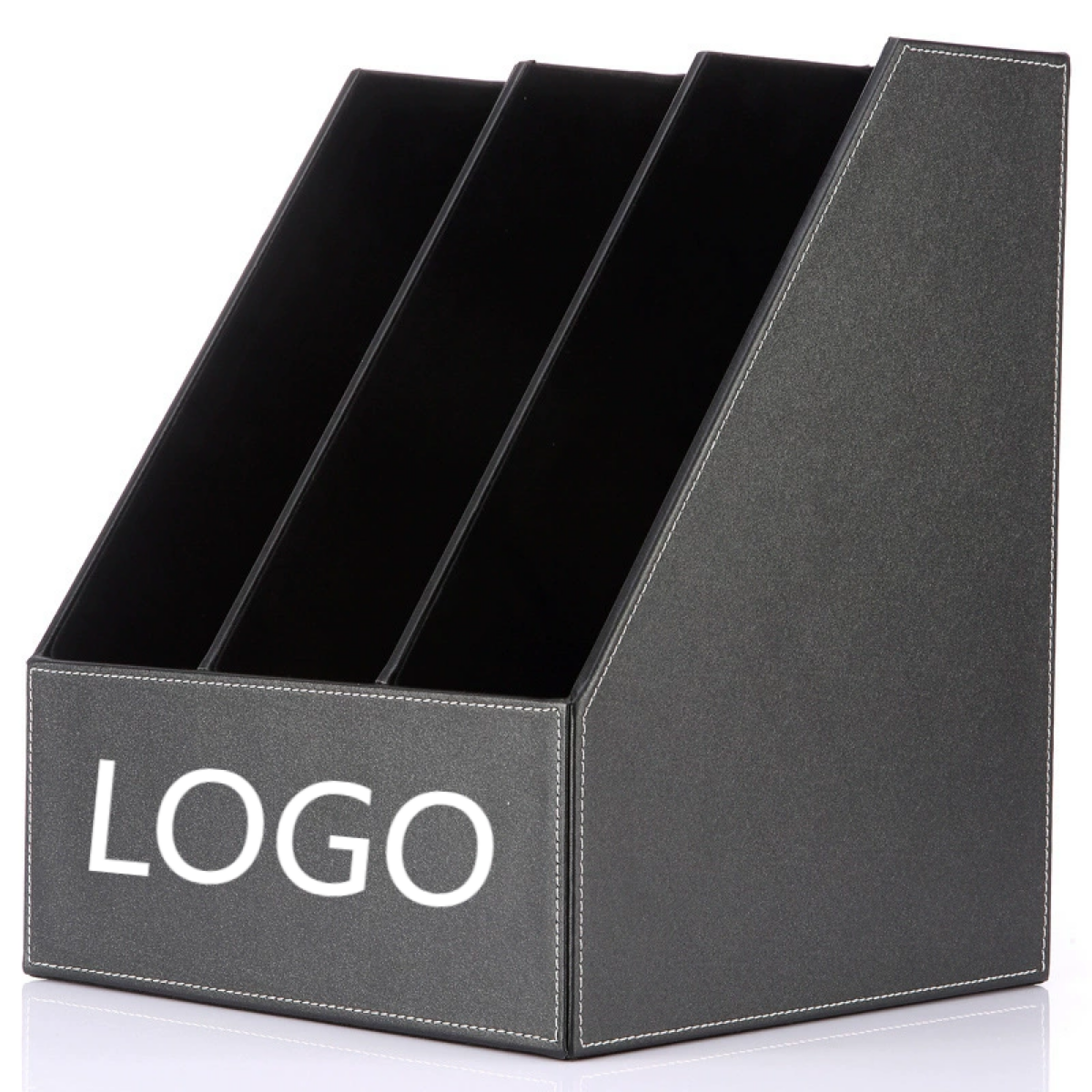 Custom Logo PU Desk File Organizer 1