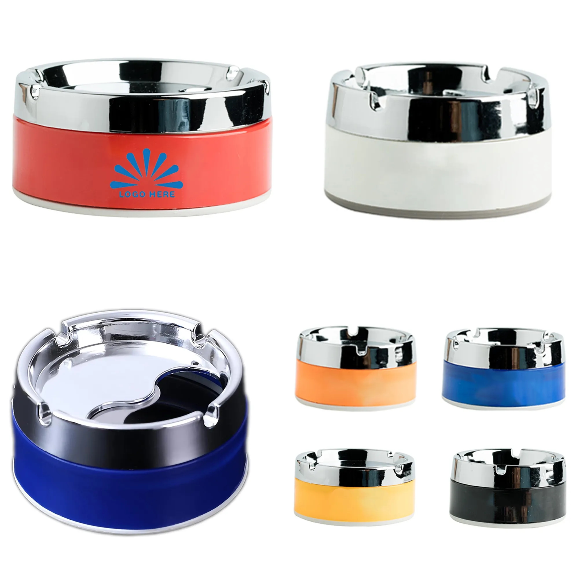 Rotating With Lid Stainless Steel Ashtray 2
