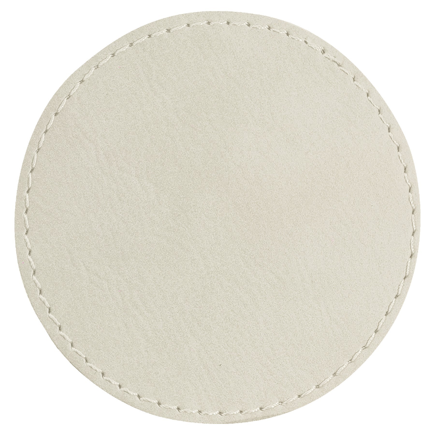 3" White Leatherette Round Patch with Adhesive 2