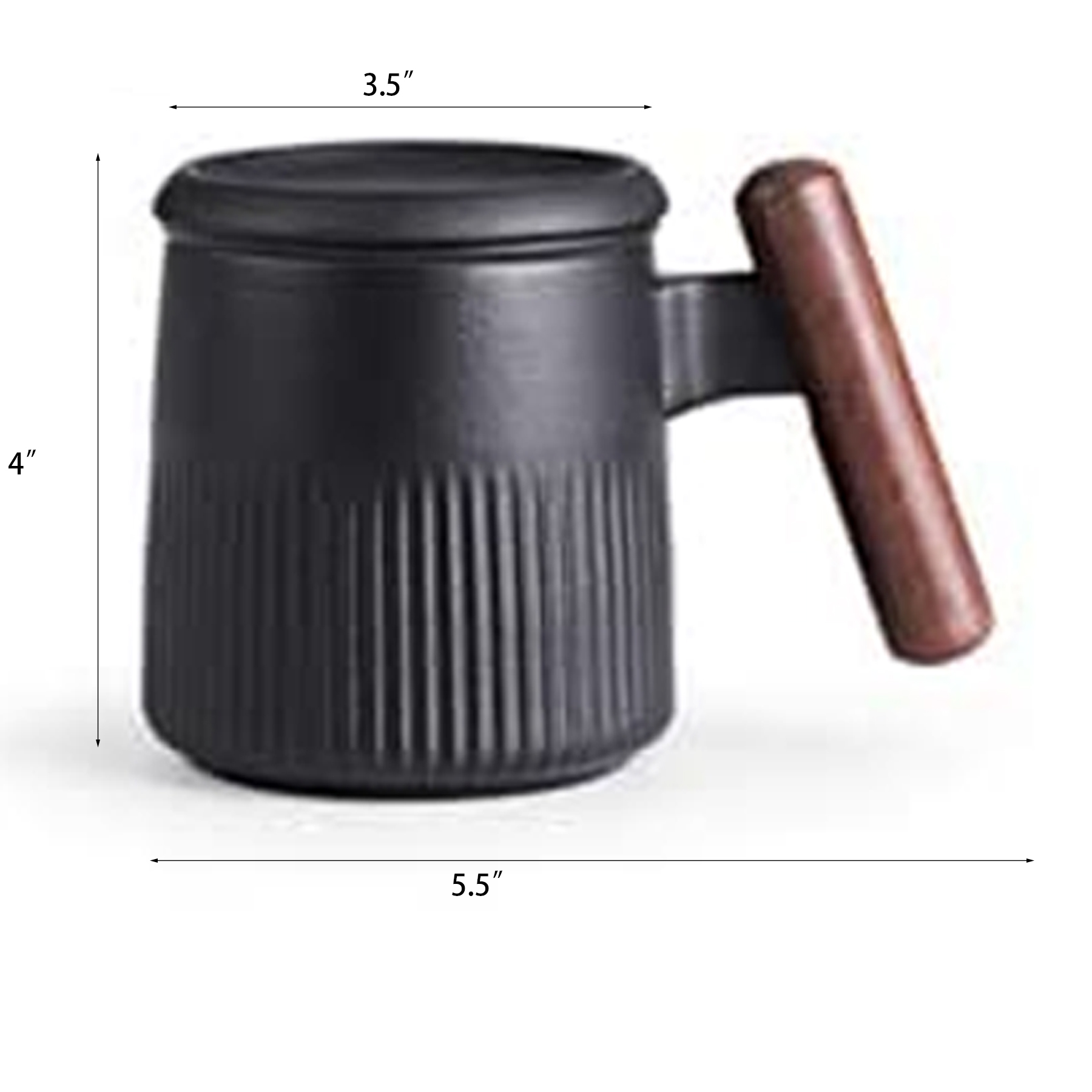10 Oz Ceramic Teacup with Infuser and Lid 2