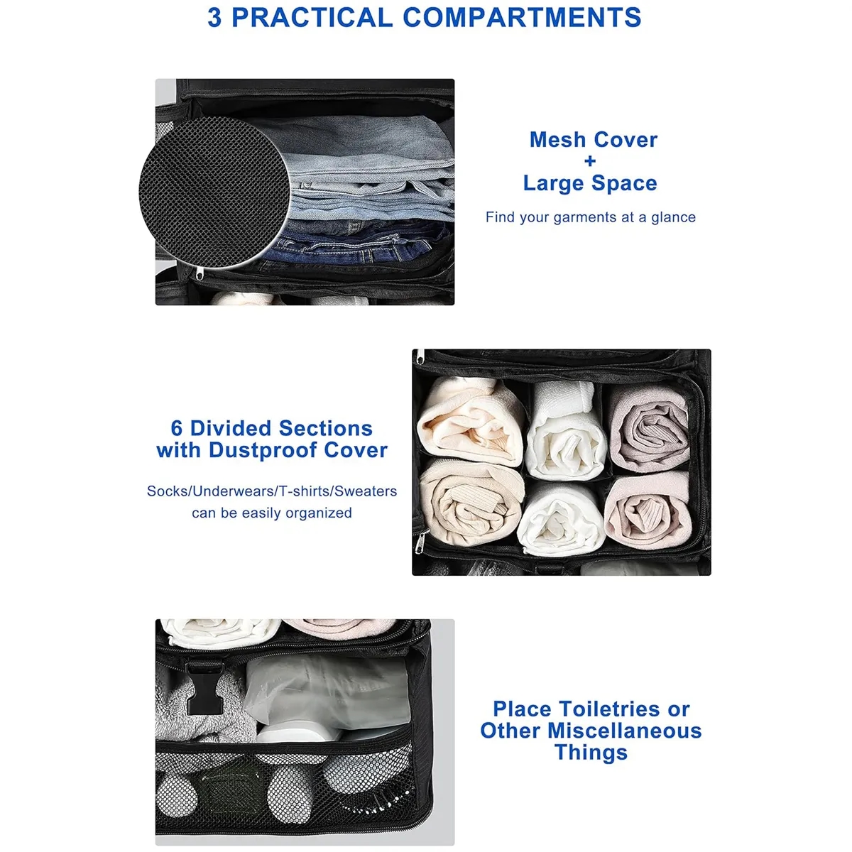 Travel Hanging Collapsible Compression Garment Organiser 3