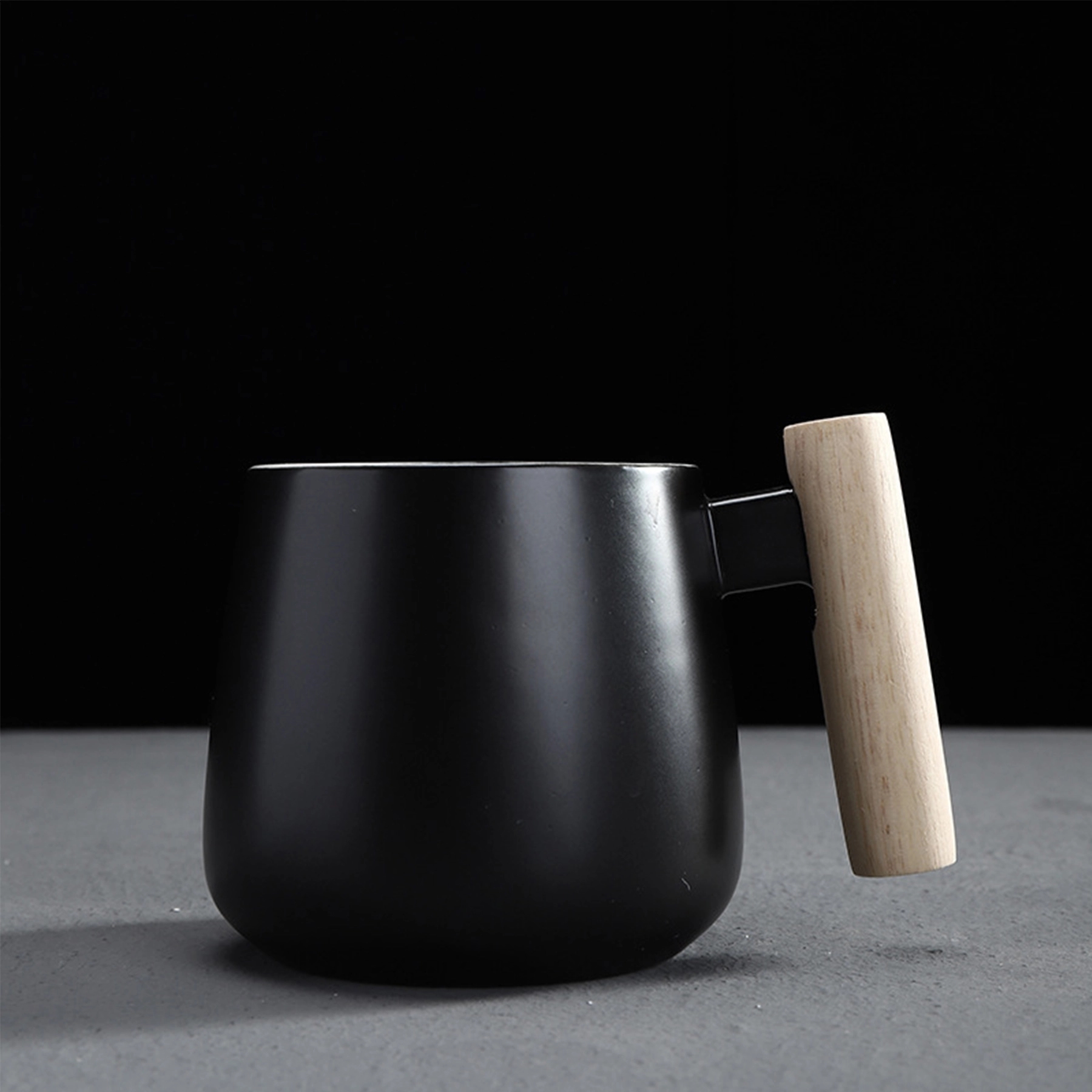 Ceramic Tea Cup with bamboo Lid Mugs Wooden Handle 13oz 7