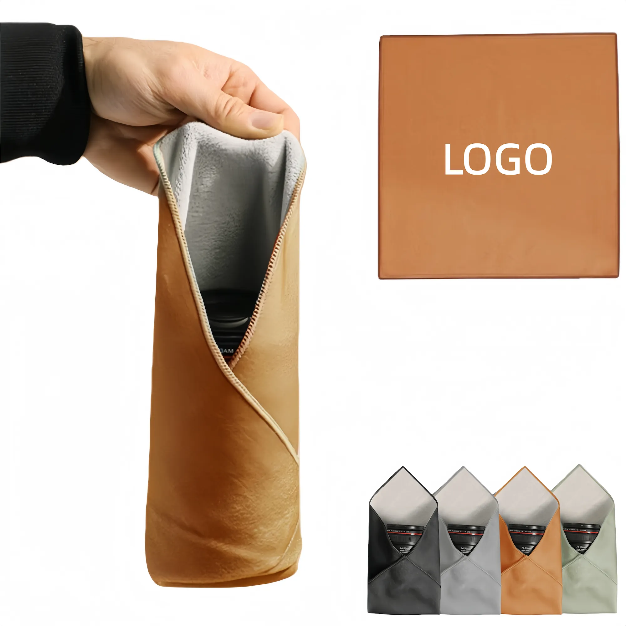 Self Adhesive Cloth Pouch For Camera Microfiber Lens Wrap