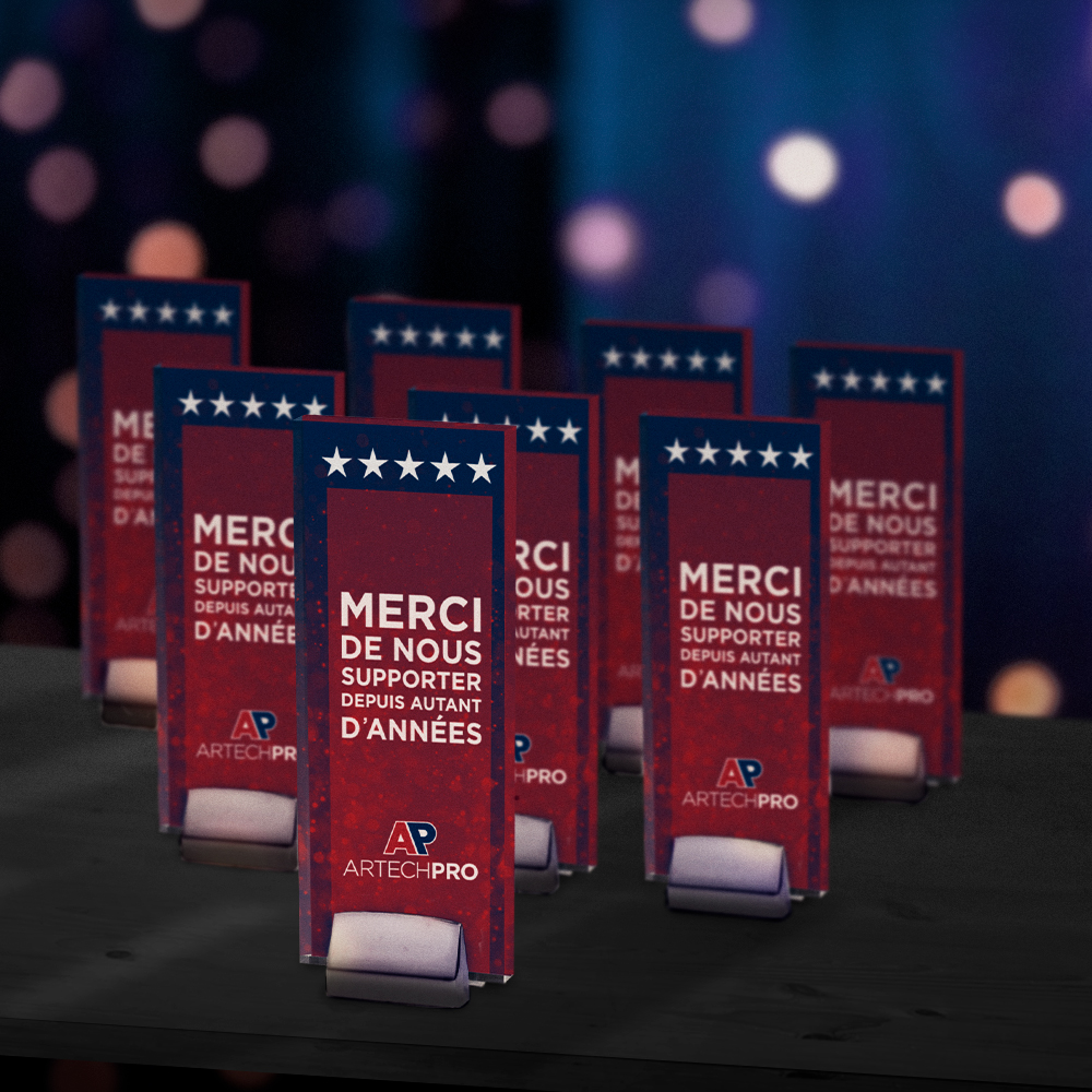 Tall Clear Acrylic Award with Chrome Base (3 1/2"x 9"x 3/4") Digital Full Colour