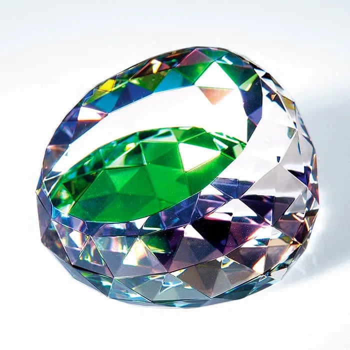 CRYSTAL GEM MEMENTO PRISM PAPERWEIGHT 6